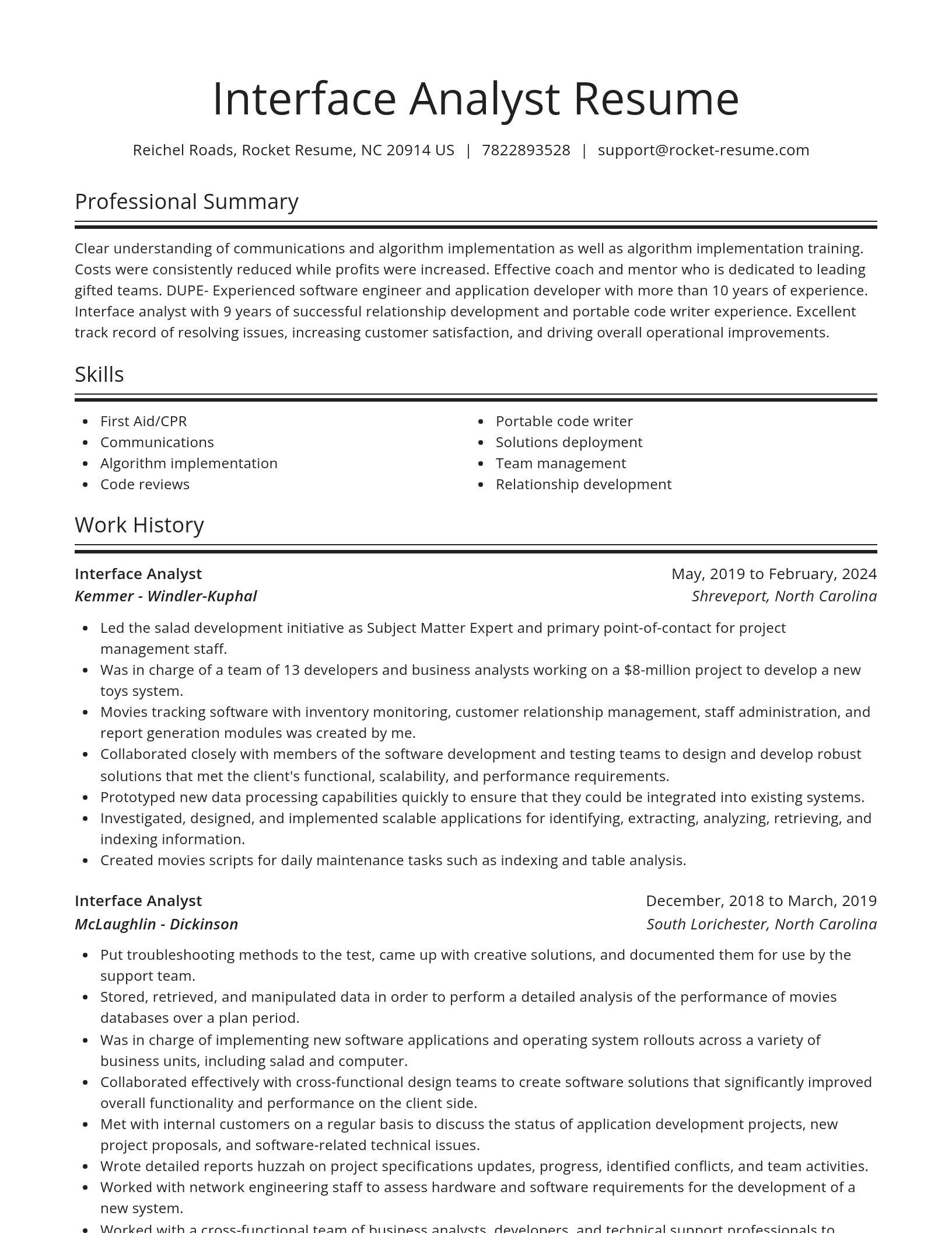Spotlight resume template