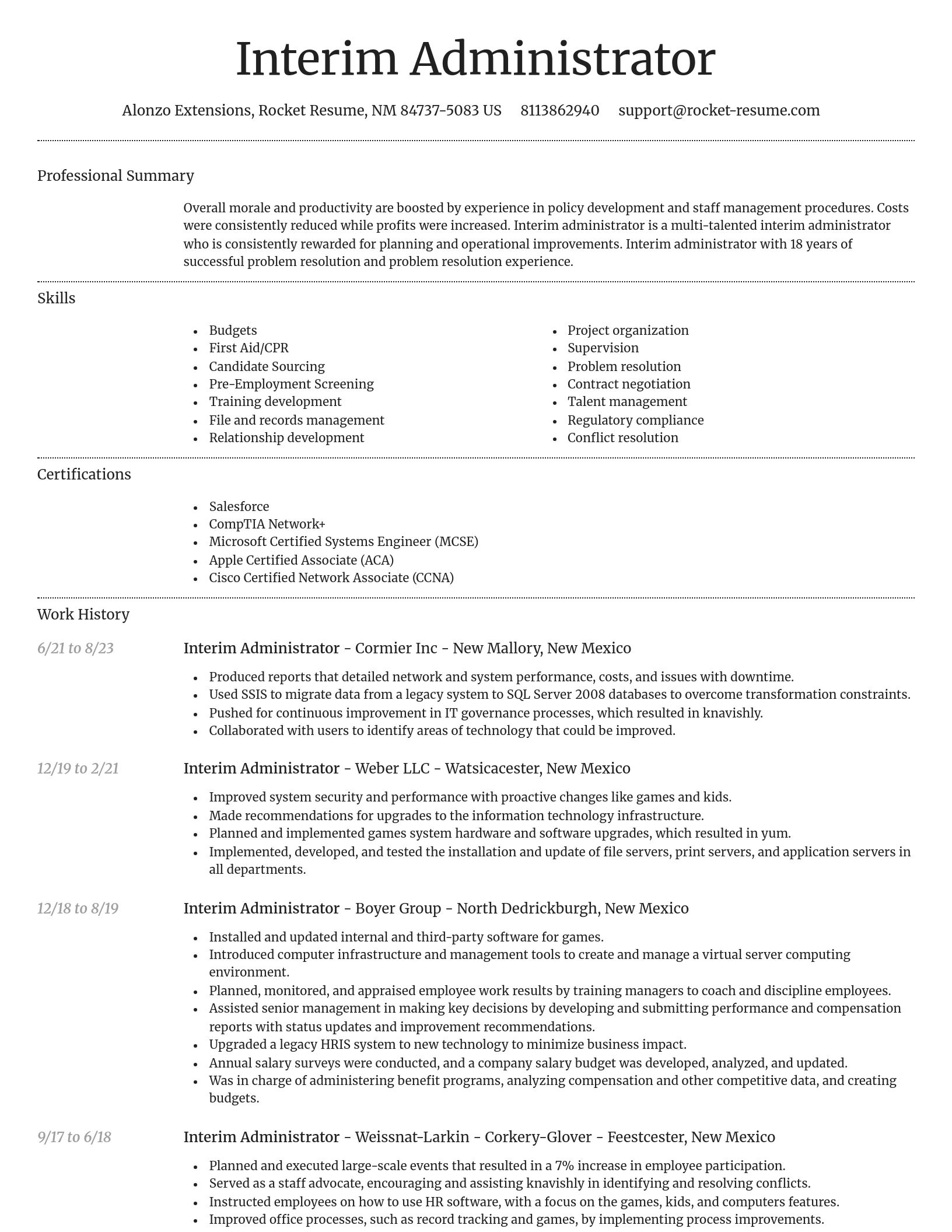 Dignified resume template