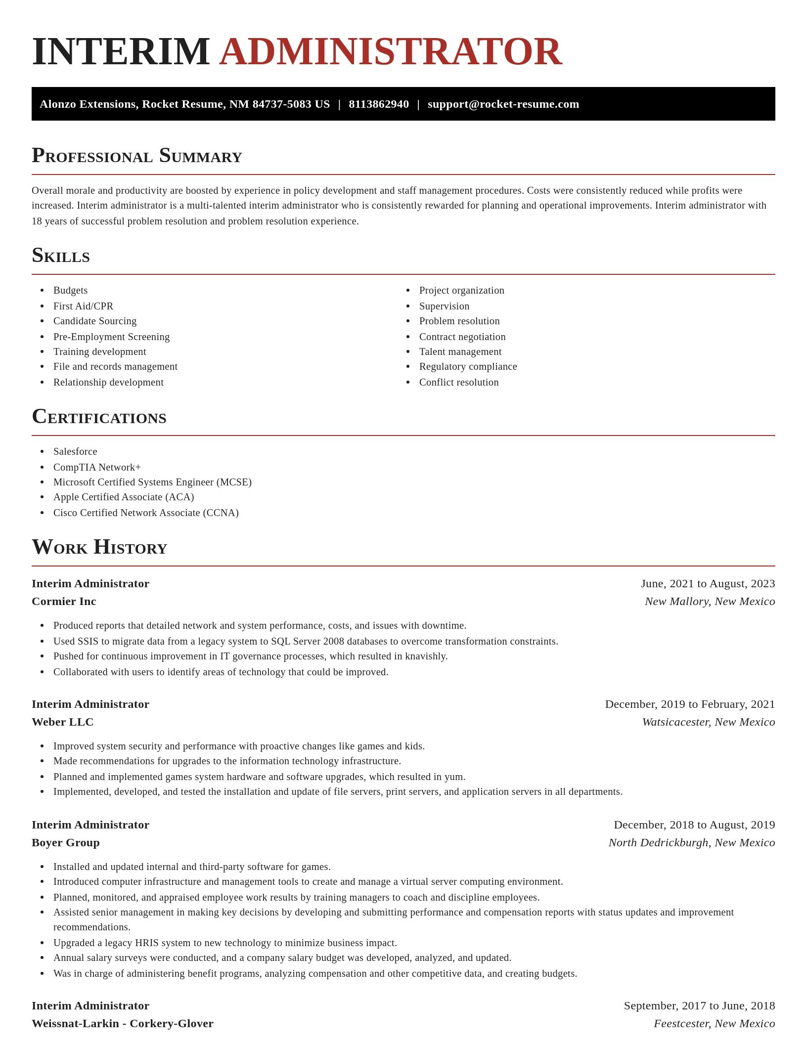Exquisite resume template