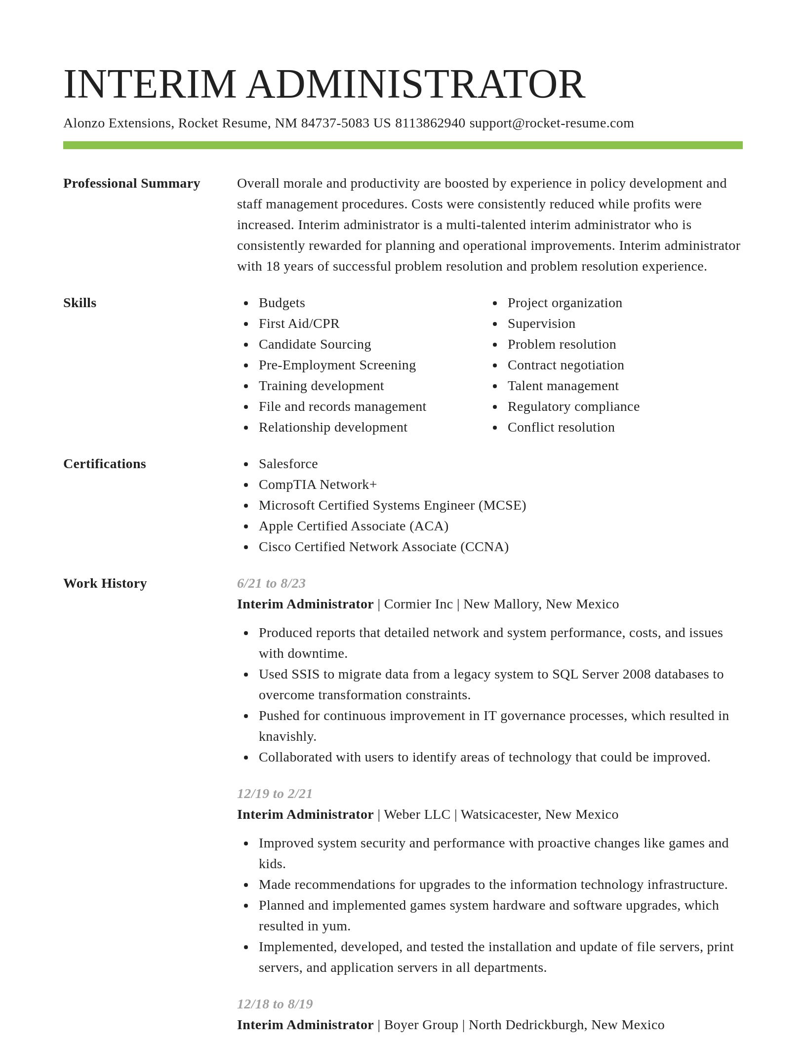 Smart resume template