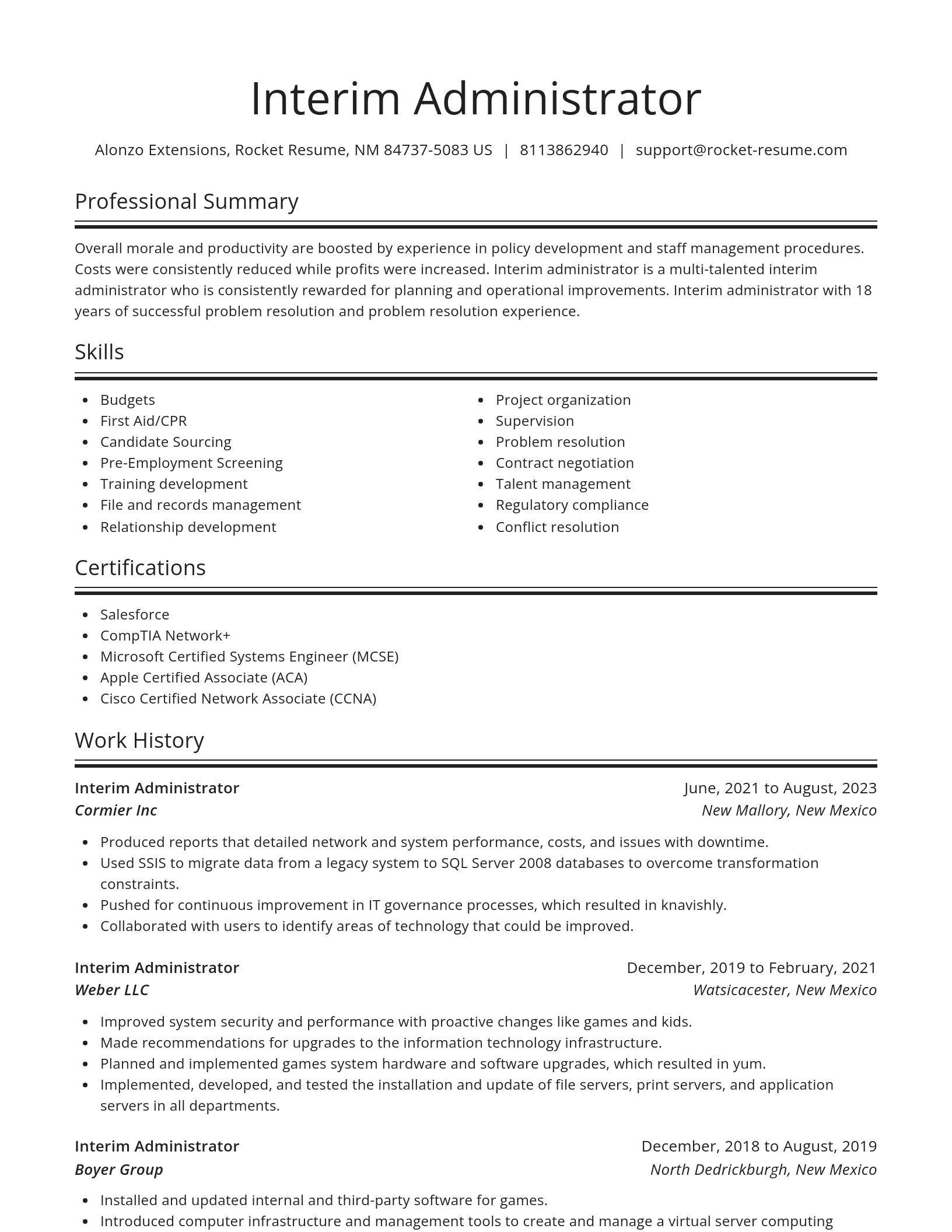 Spotlight resume template
