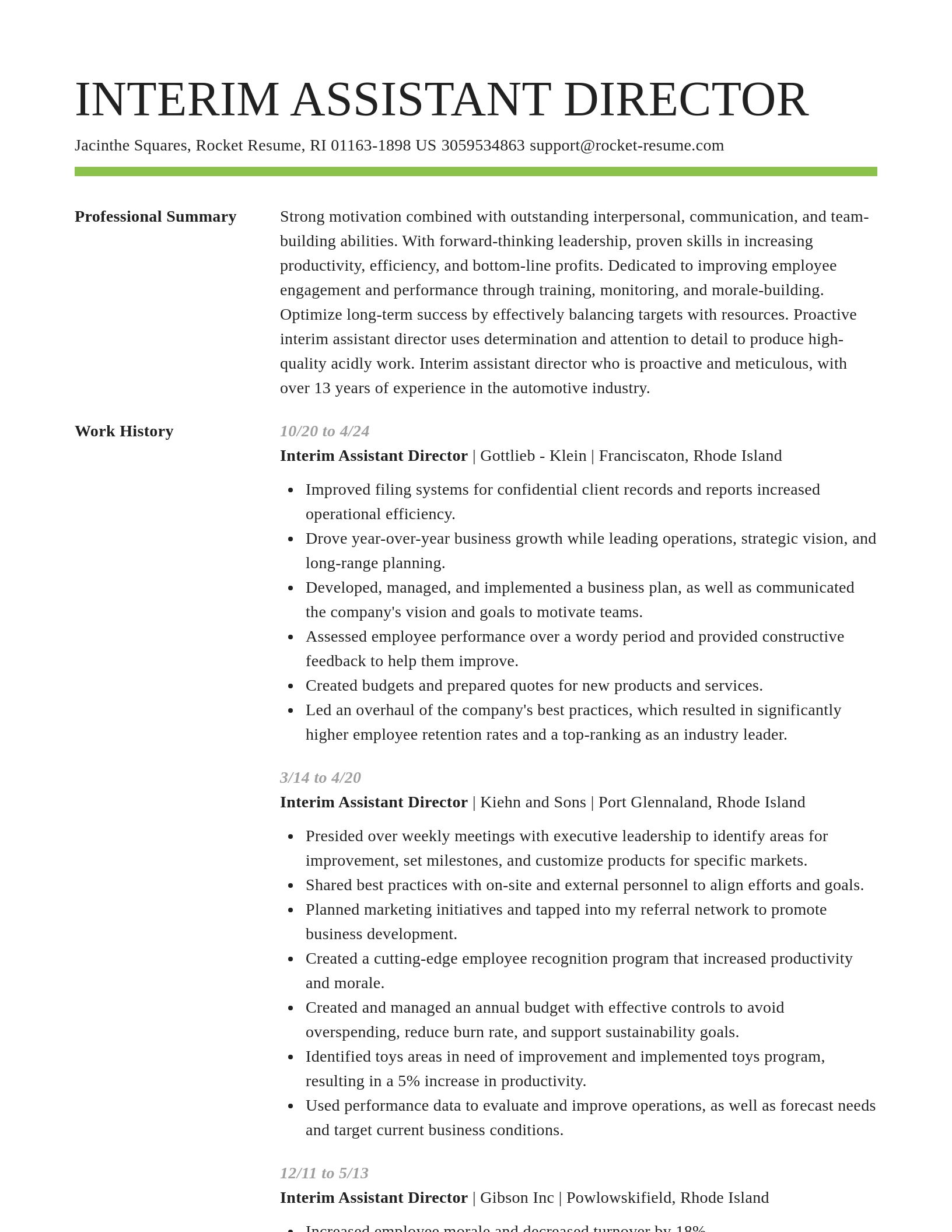 Smart resume template