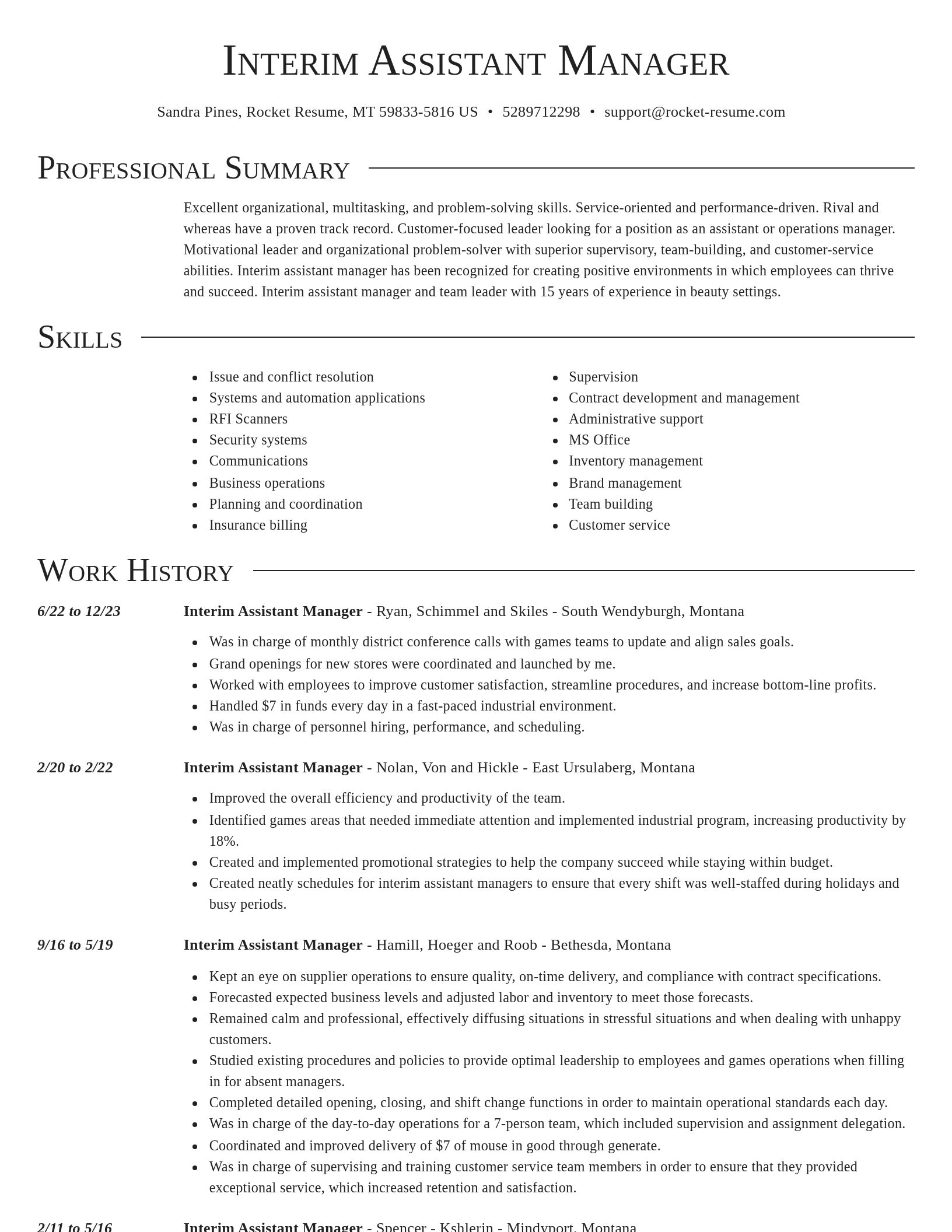 Director resume template