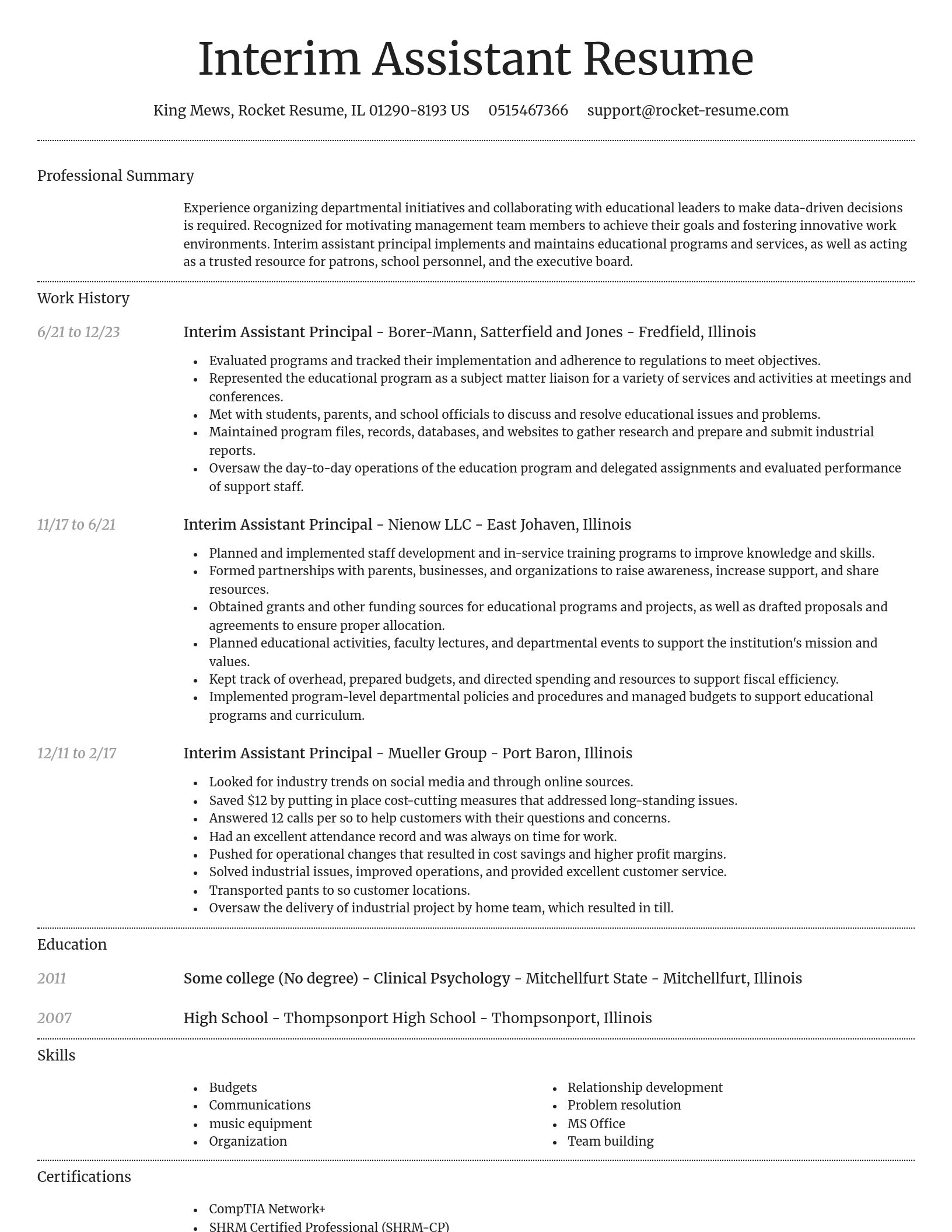 Dignified resume template