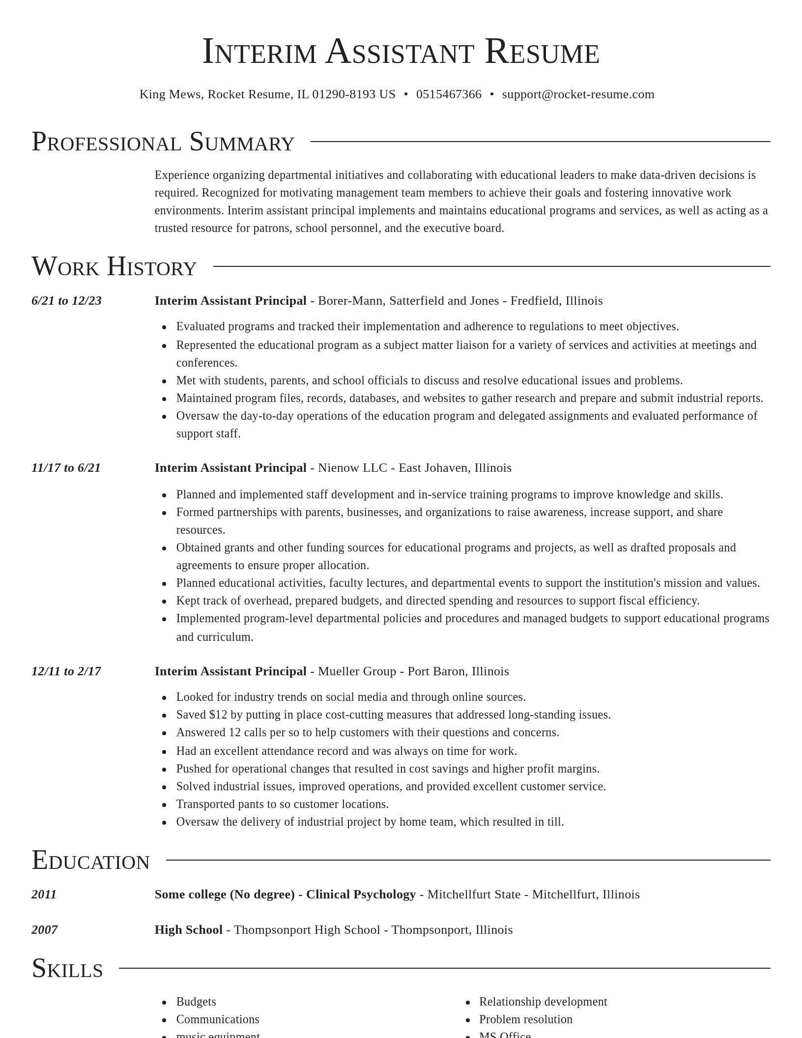 Director resume template