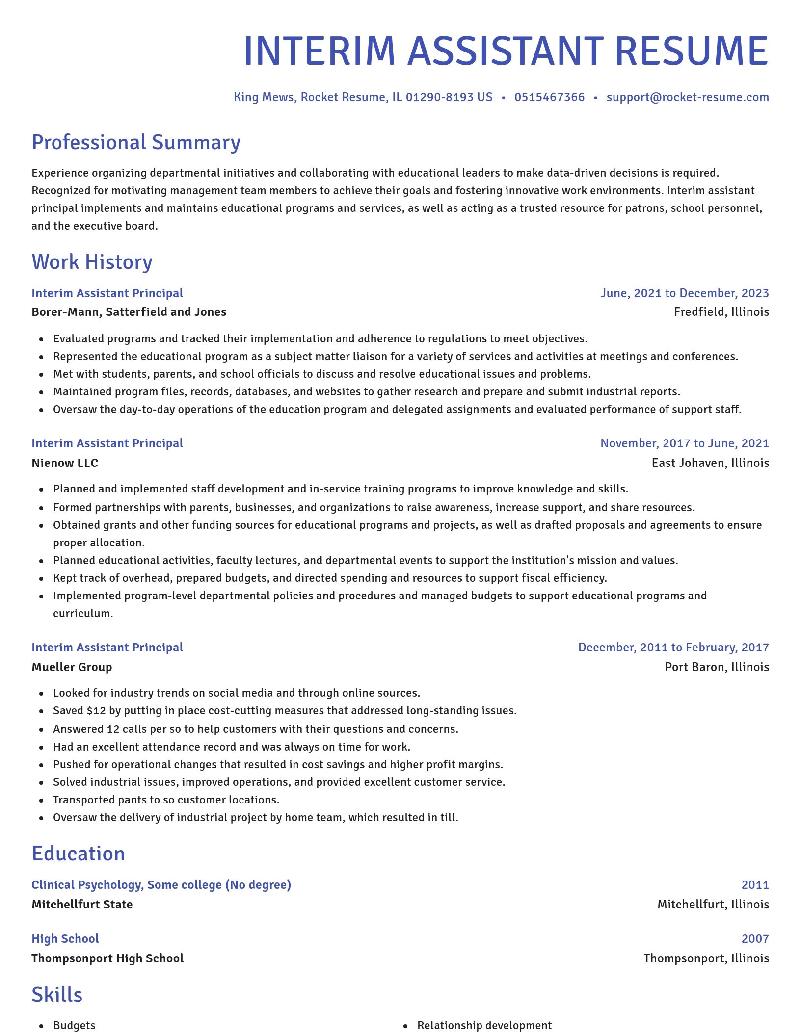 Novel resume template