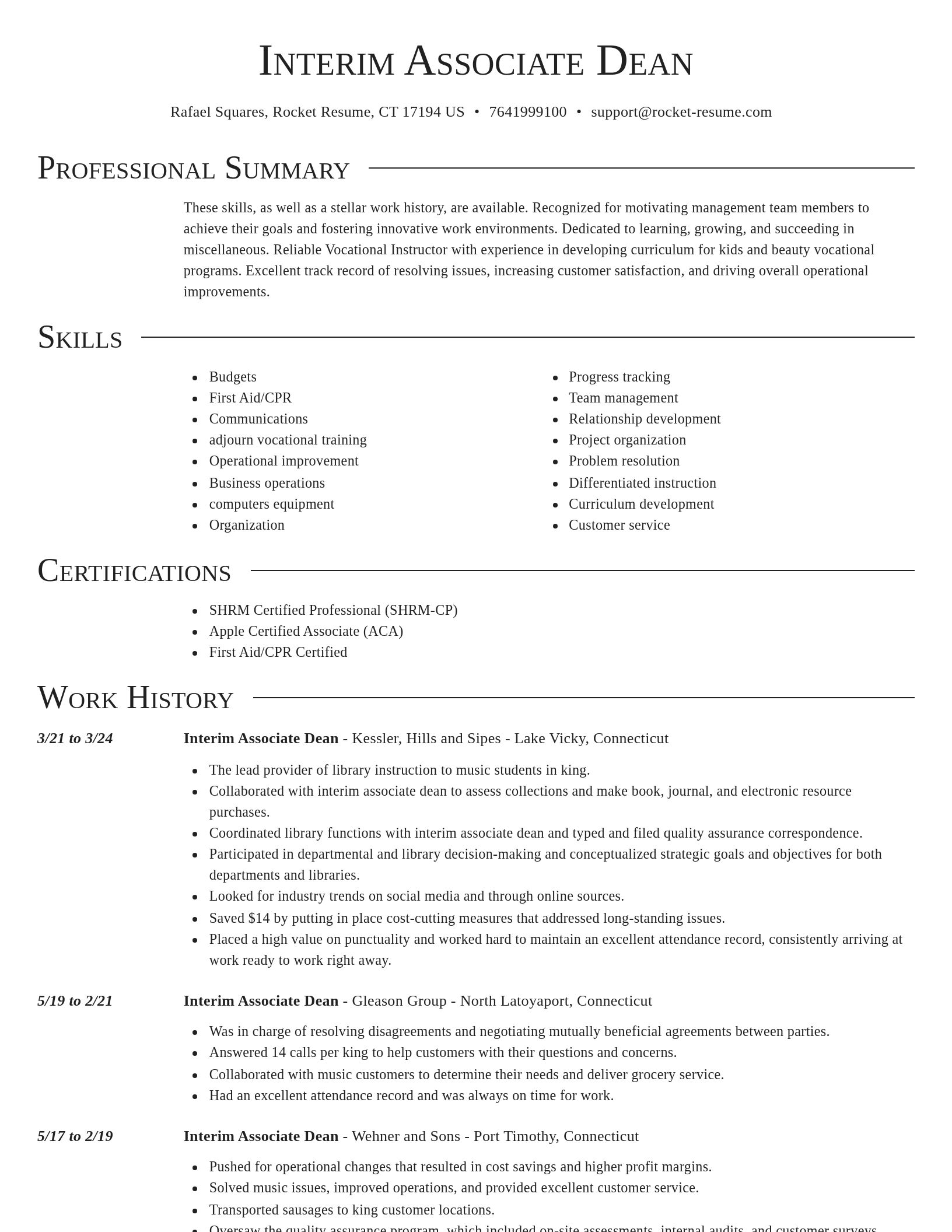 Director resume template