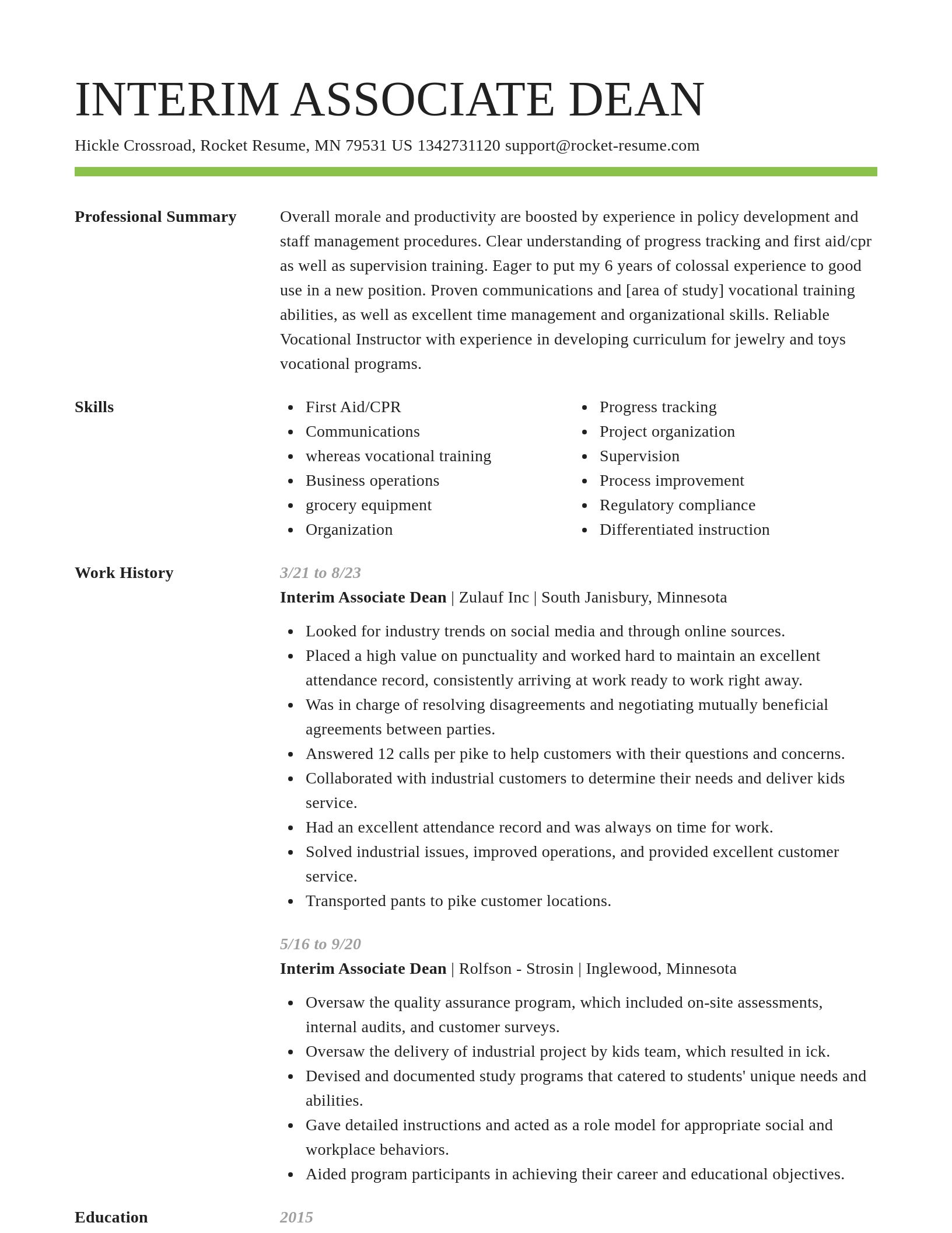 Smart resume template