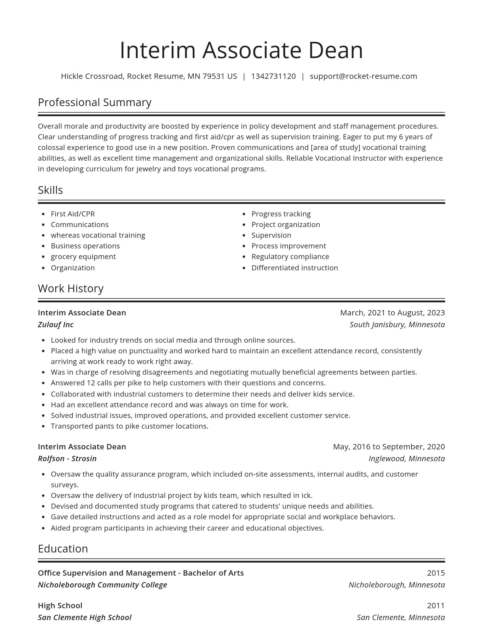 Spotlight resume template