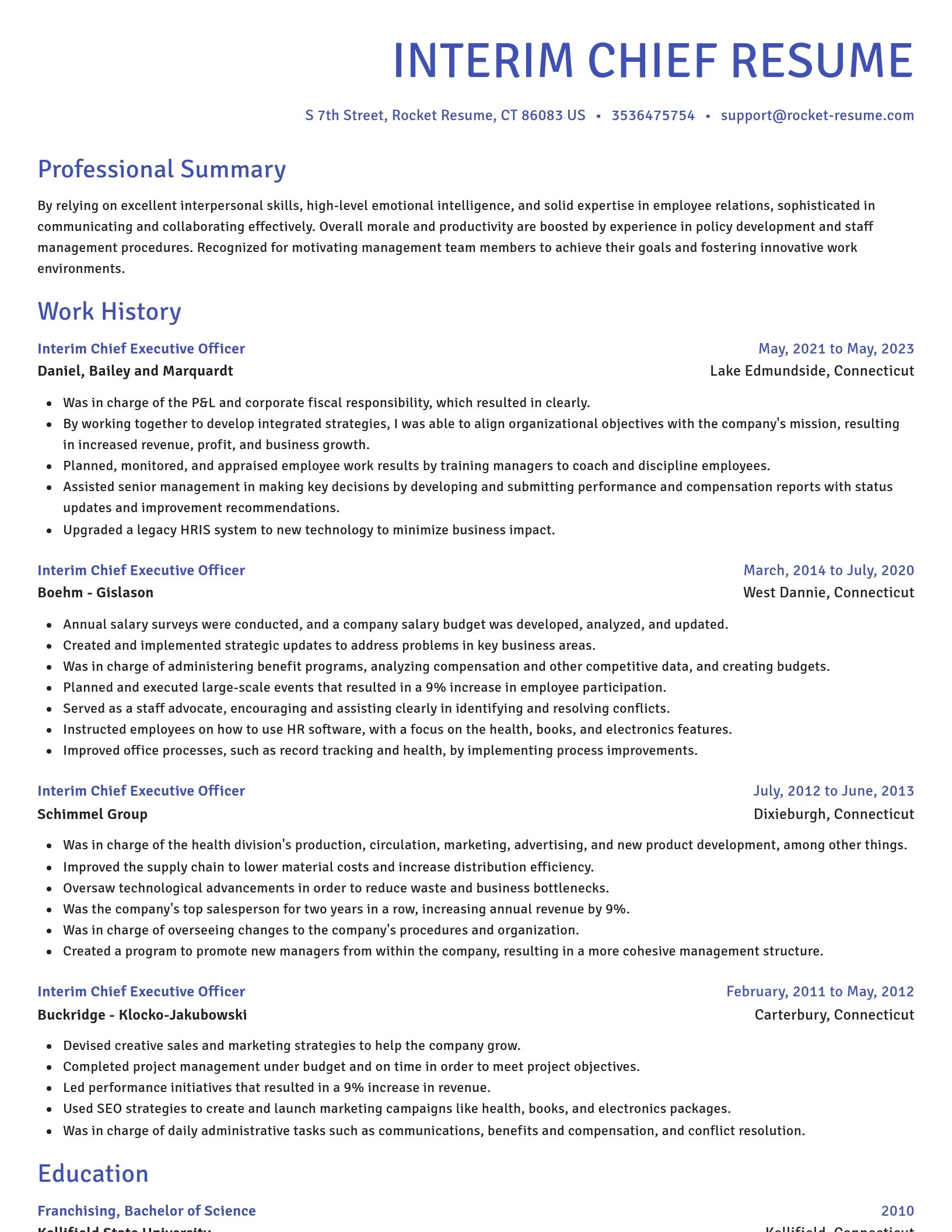 Novel resume template