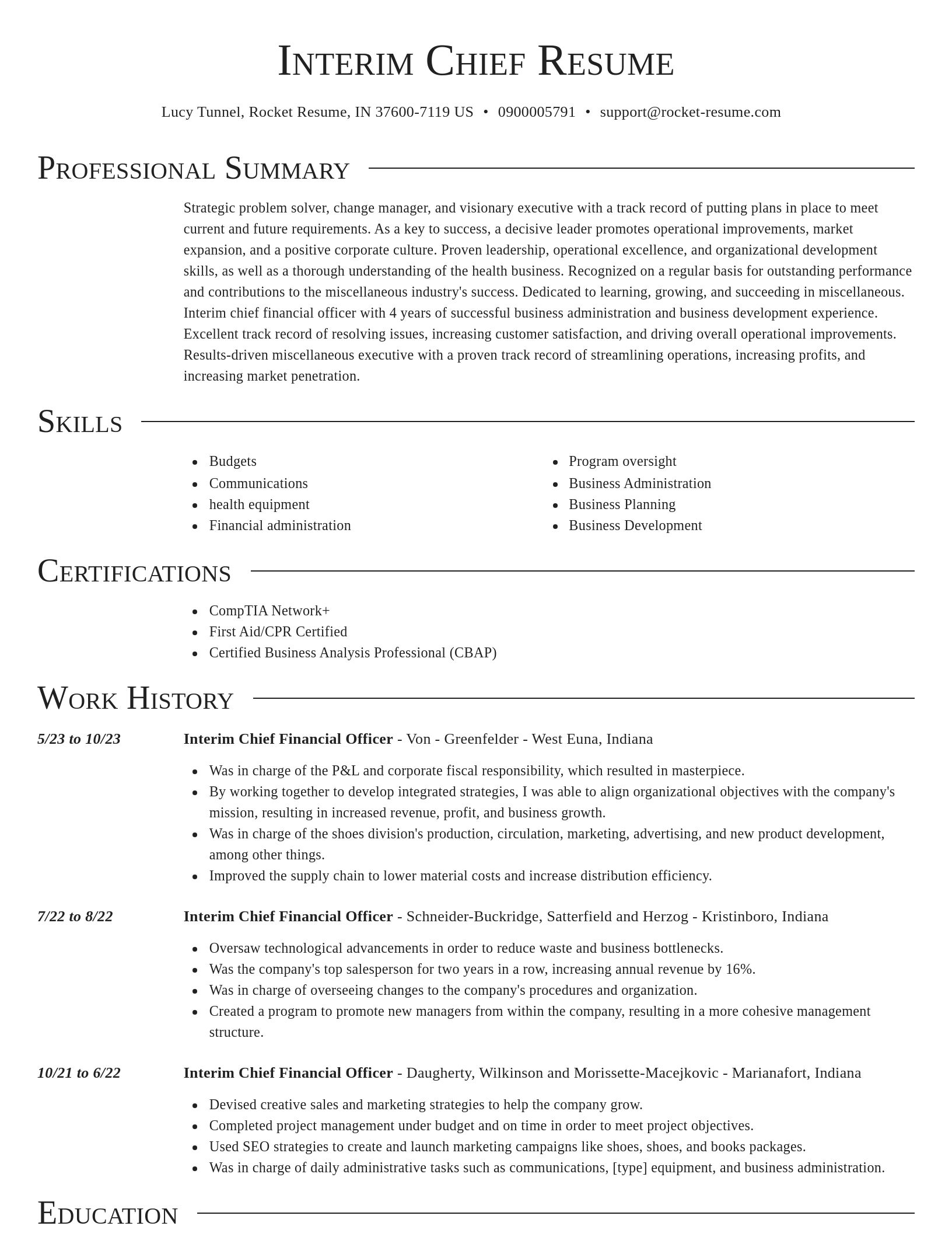 Director resume template