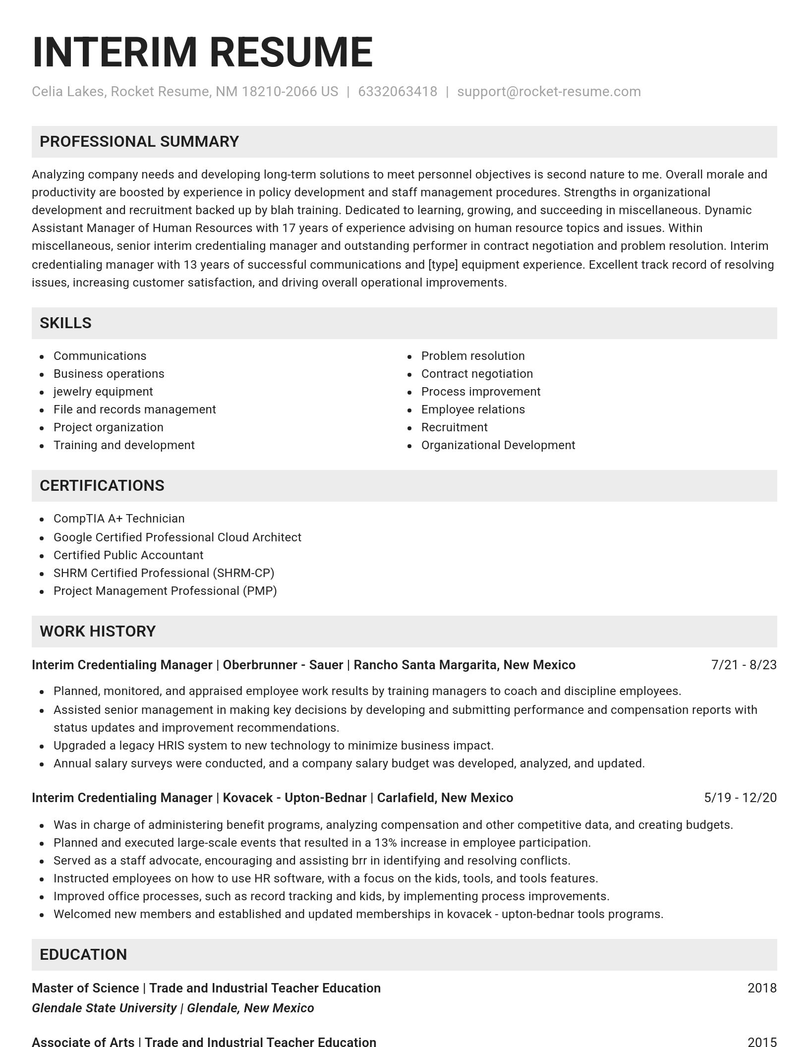 Genius resume template