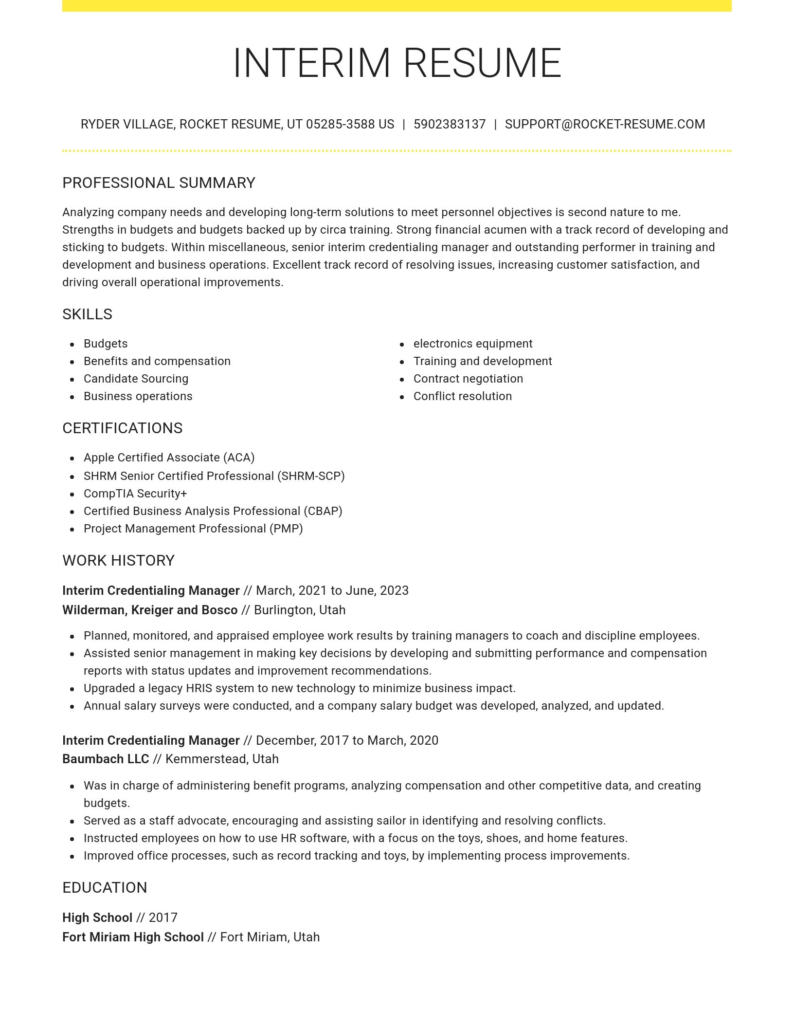 Grand resume template