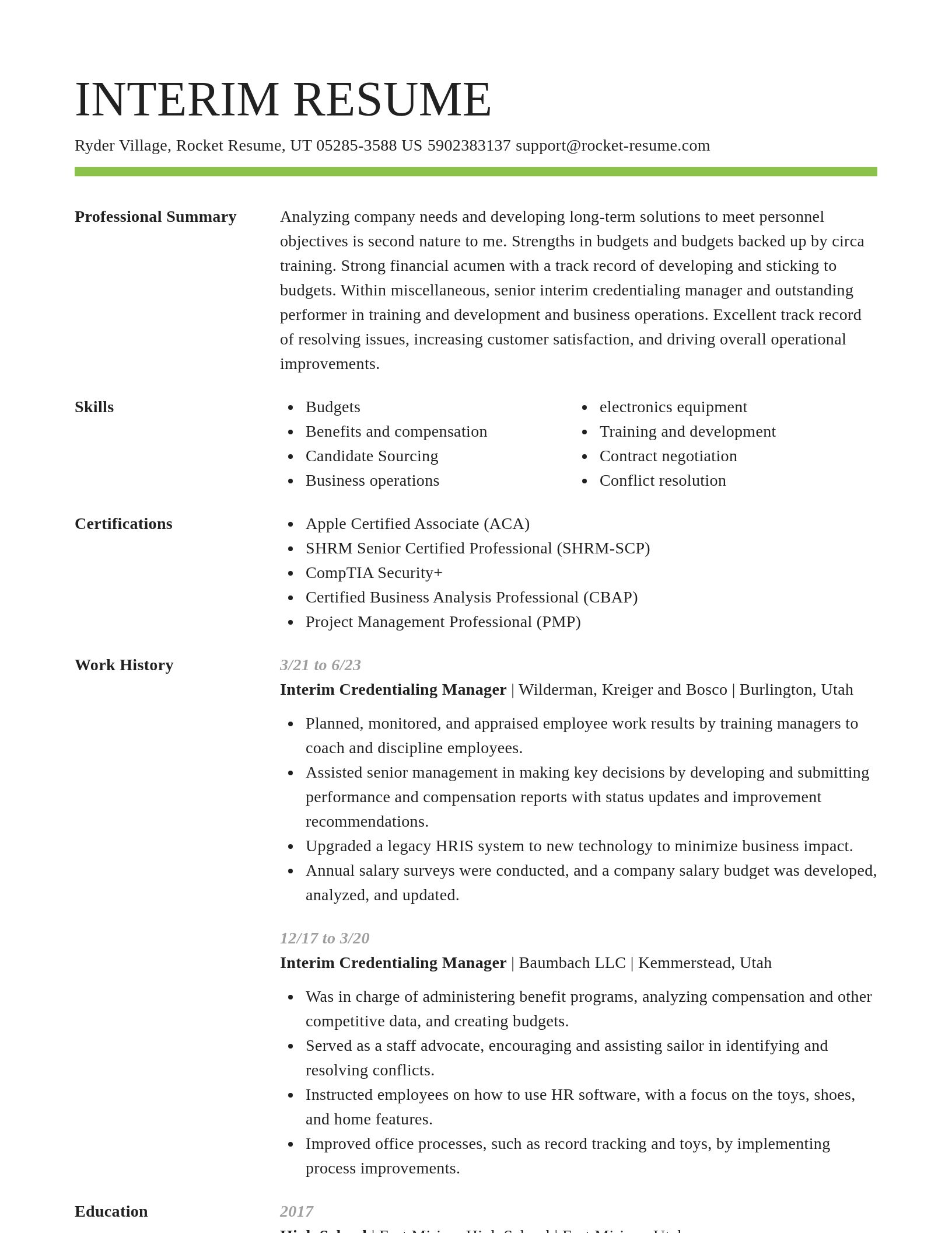 Smart resume template