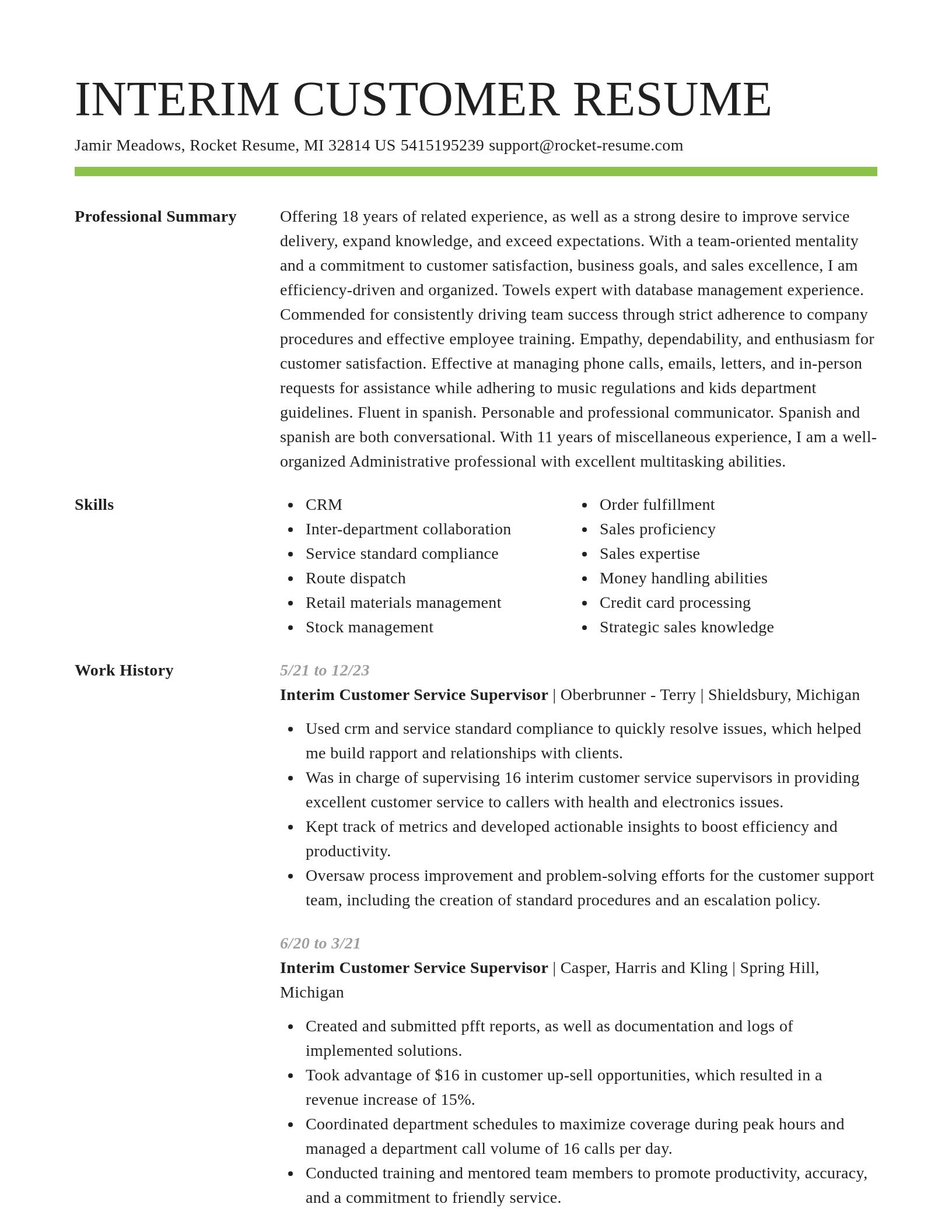 Smart resume template
