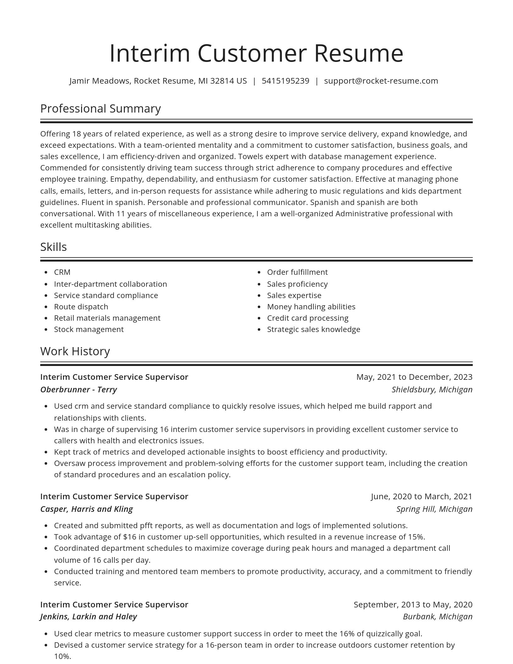 Spotlight resume template