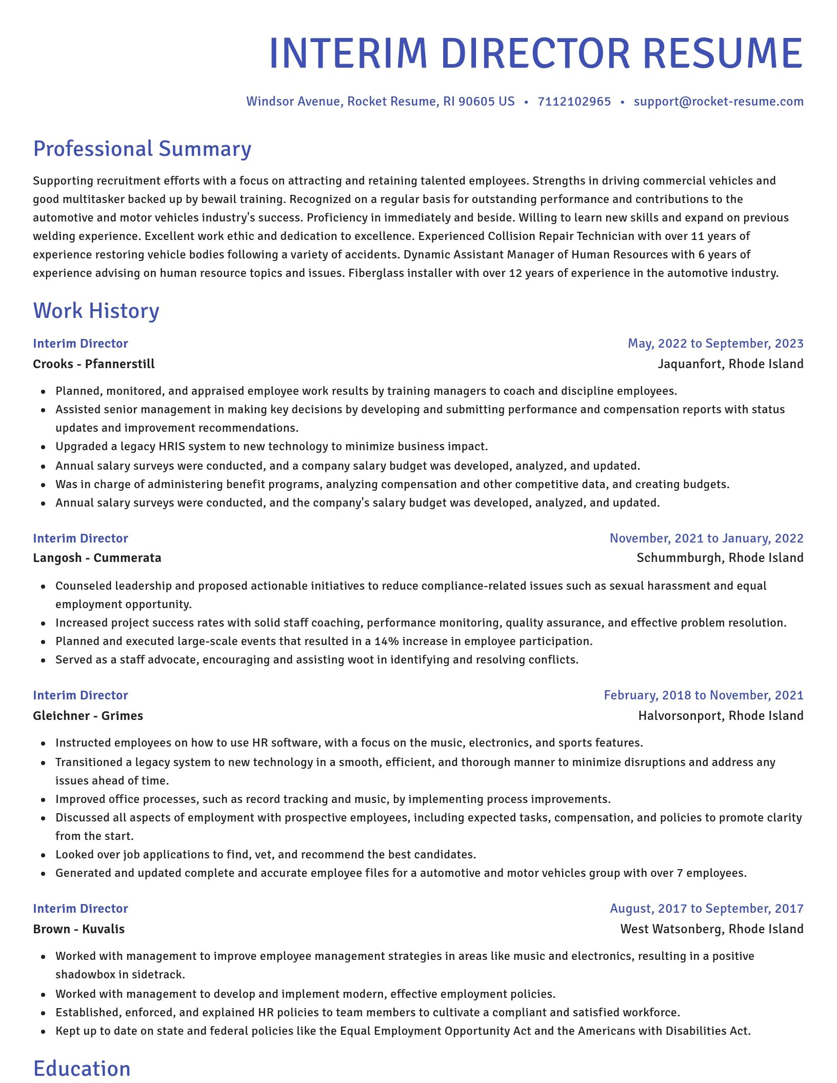 Novel resume template