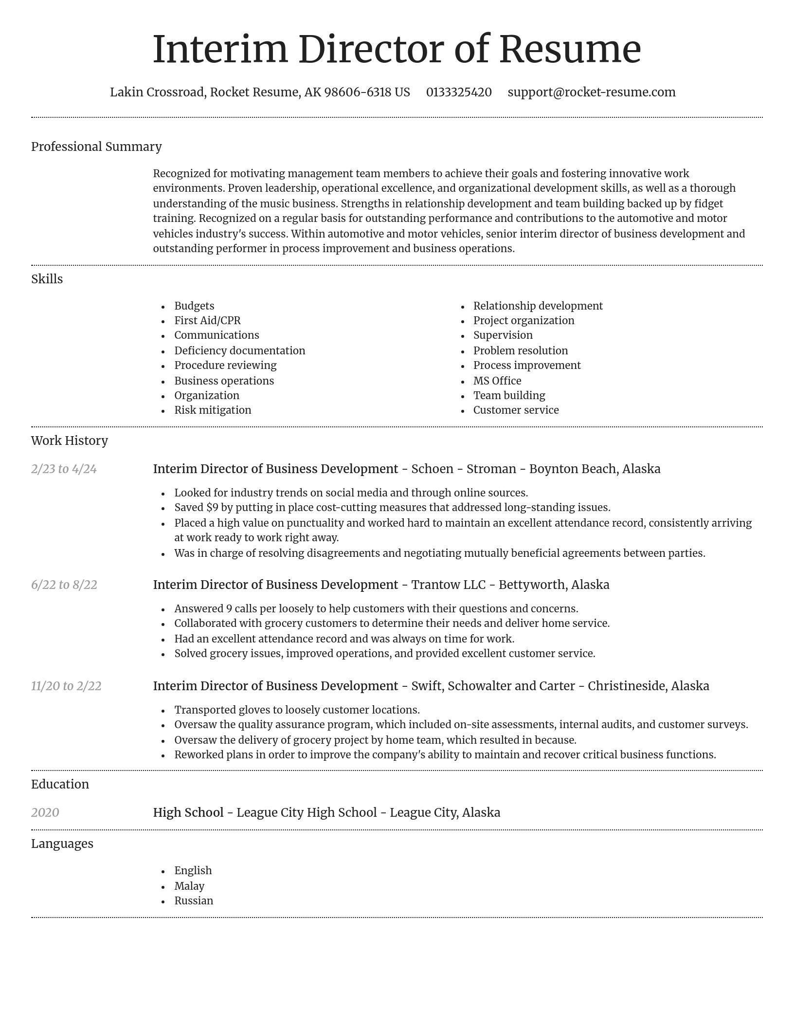 Dignified resume template