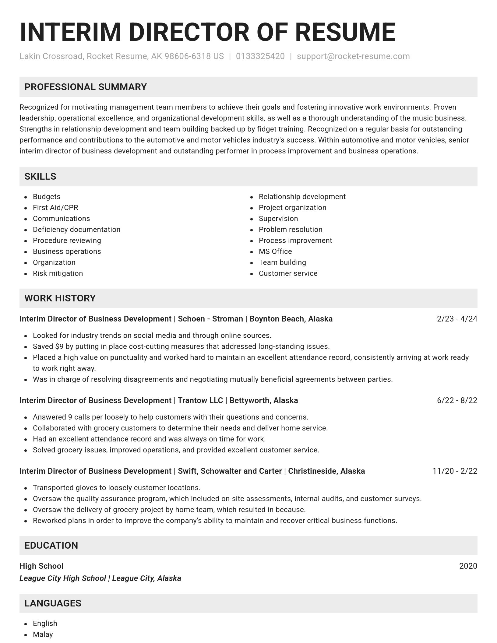 Genius resume template