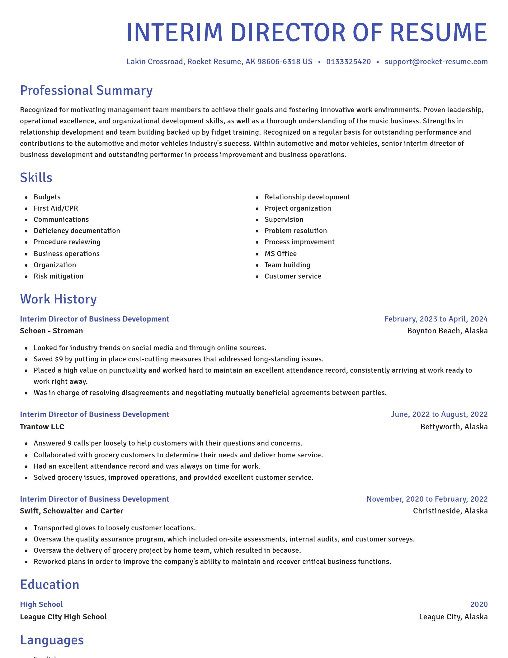 Novel resume template