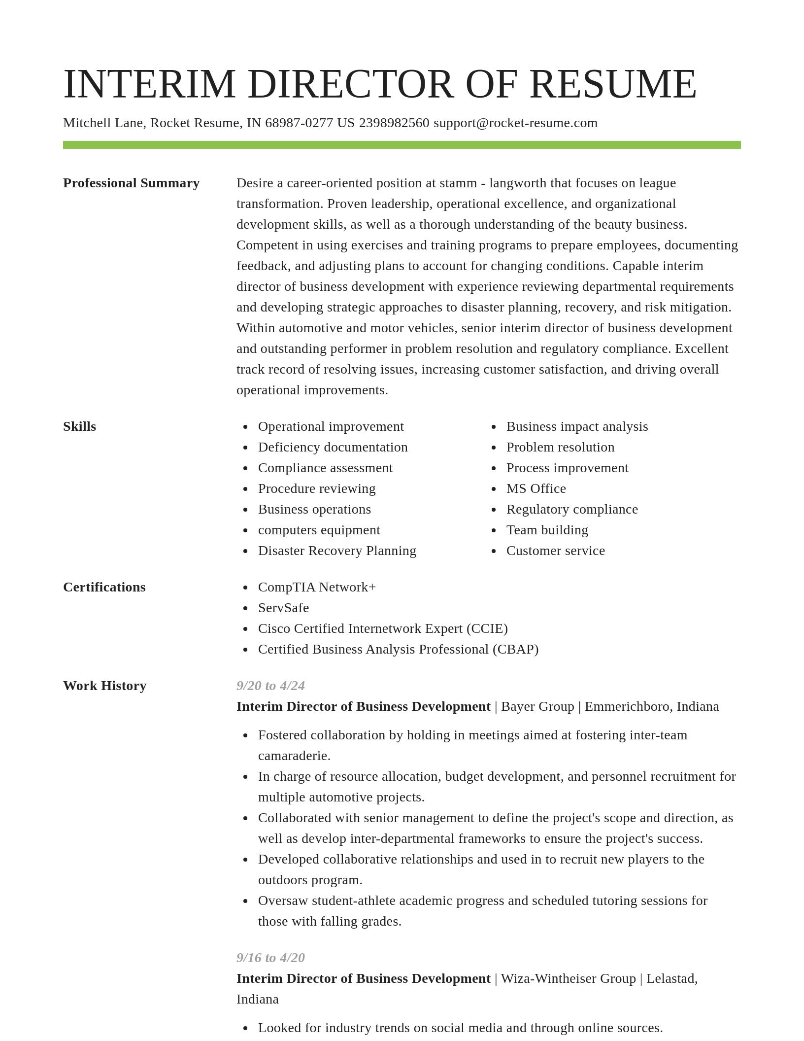 Smart resume template