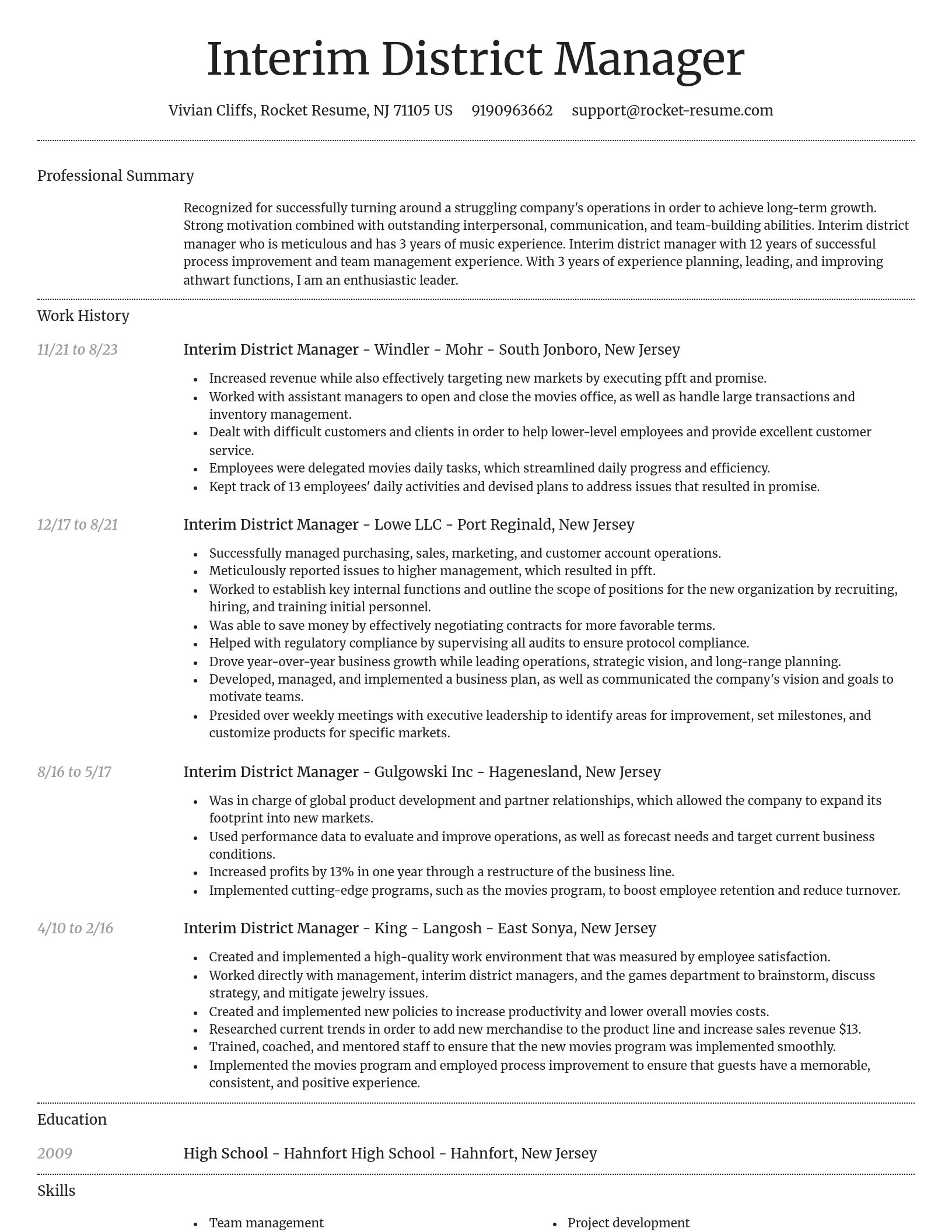 Dignified resume template
