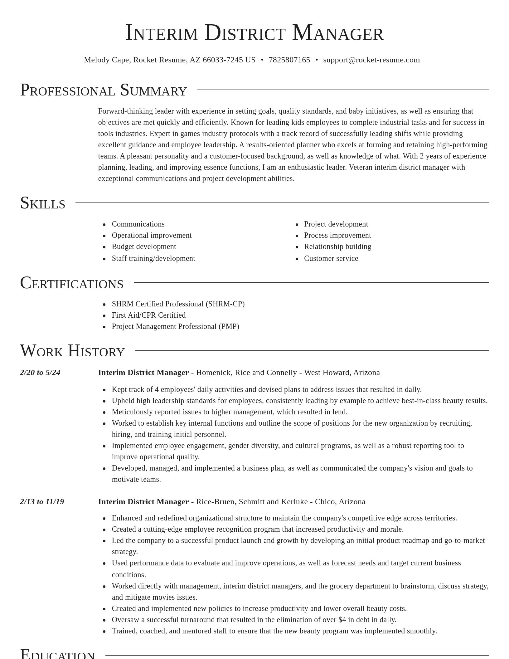 Director resume template