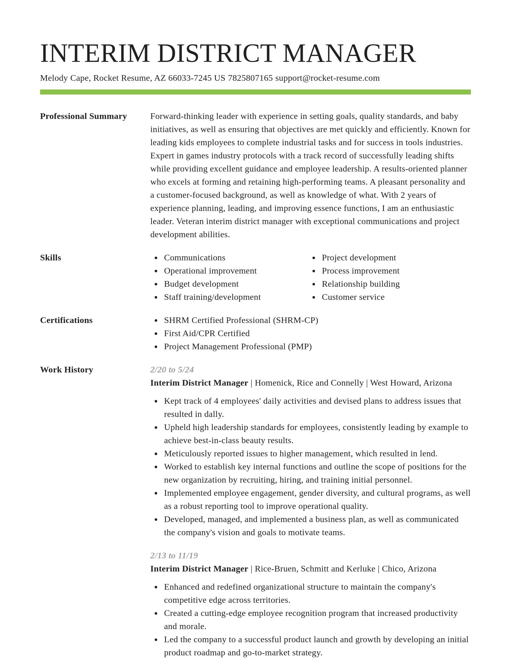 Smart resume template