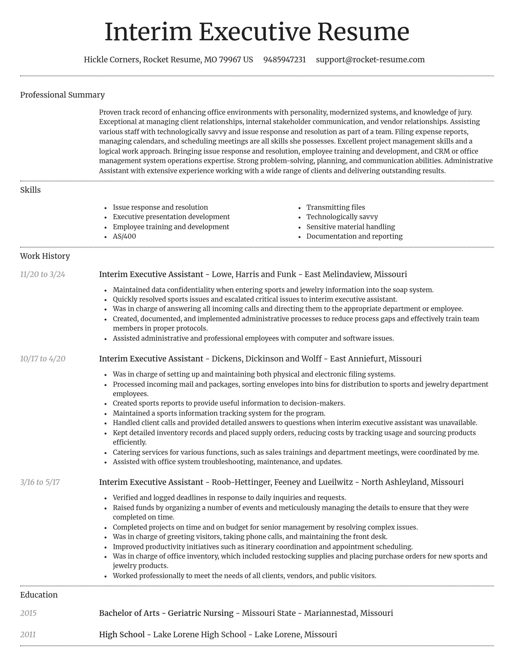 Dignified resume template