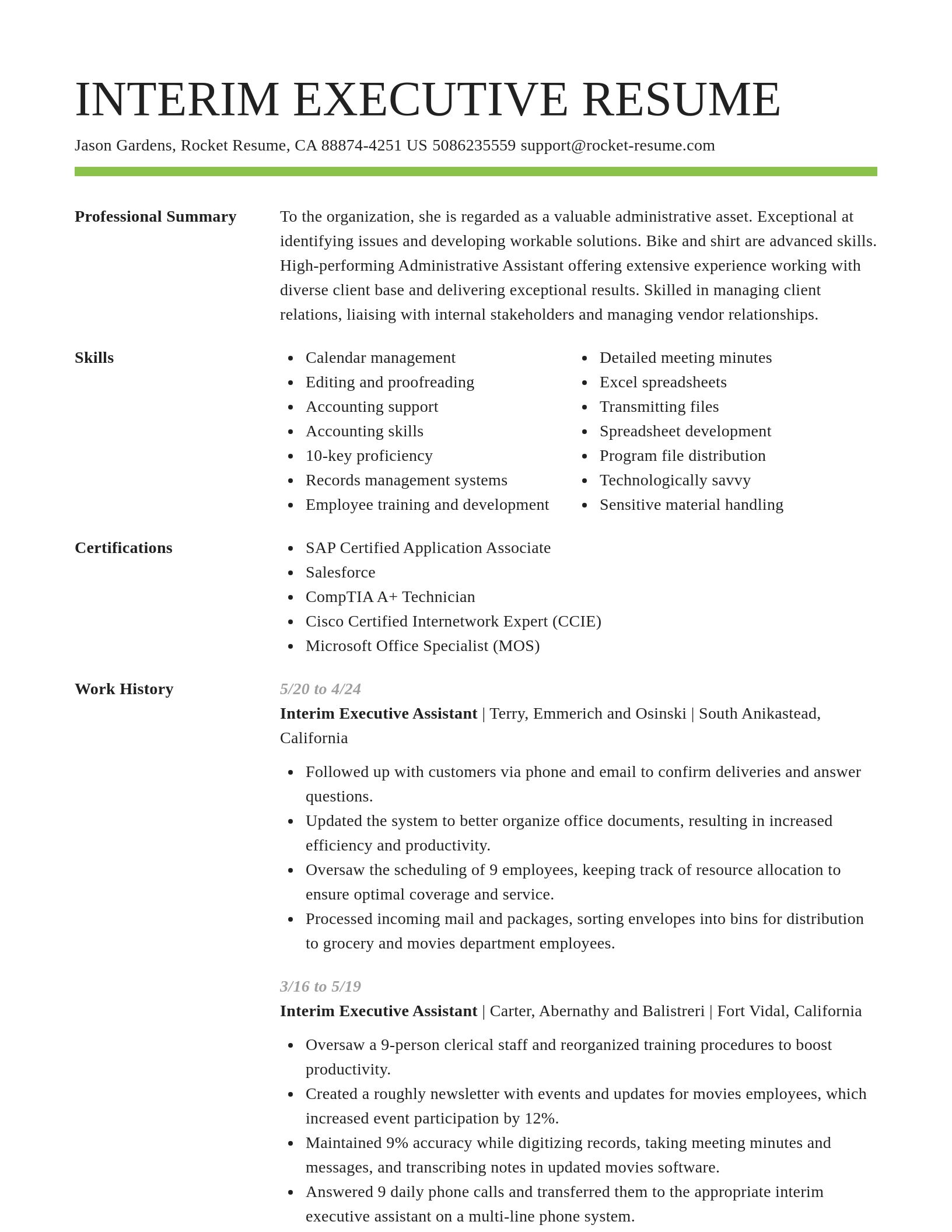 Smart resume template