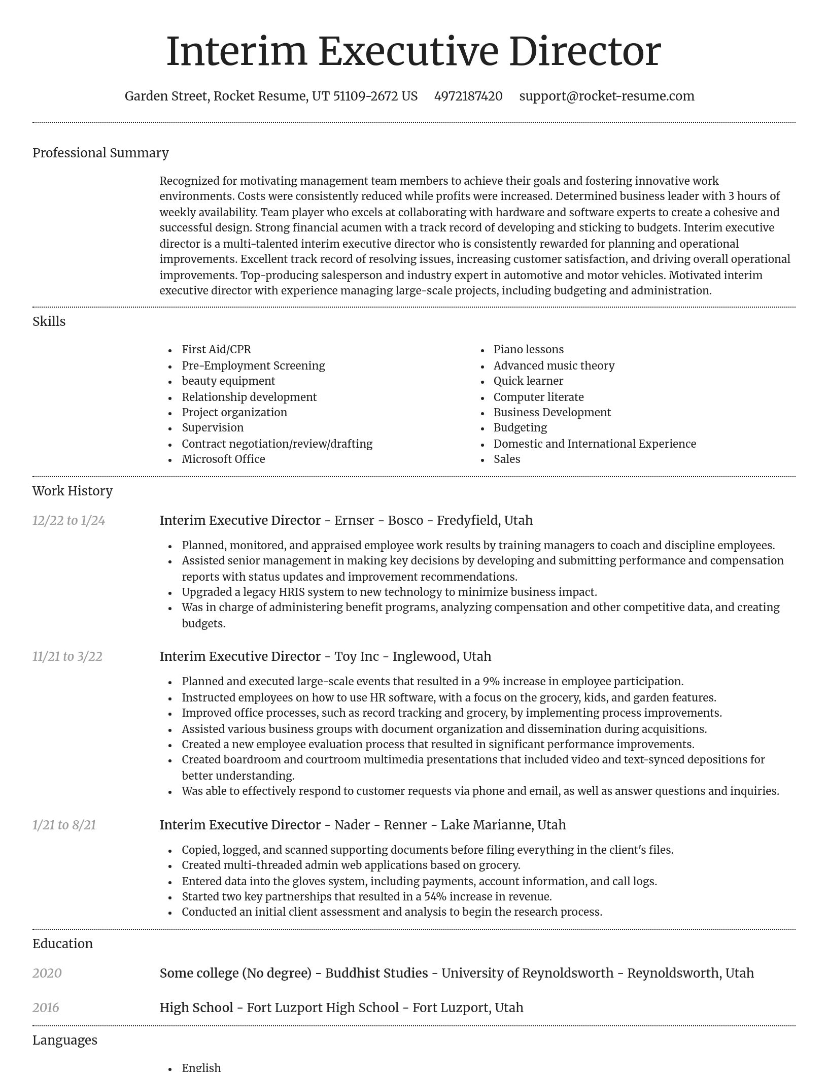 Dignified resume template