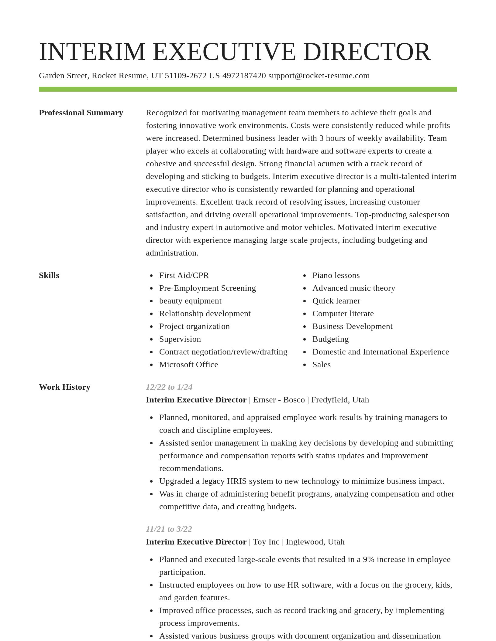 Smart resume template