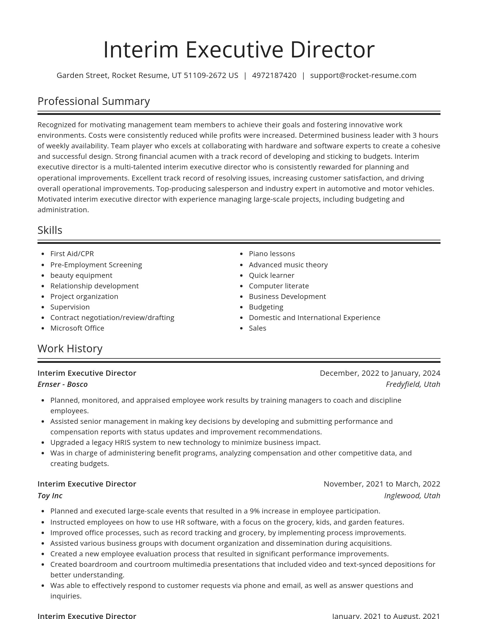 Spotlight resume template