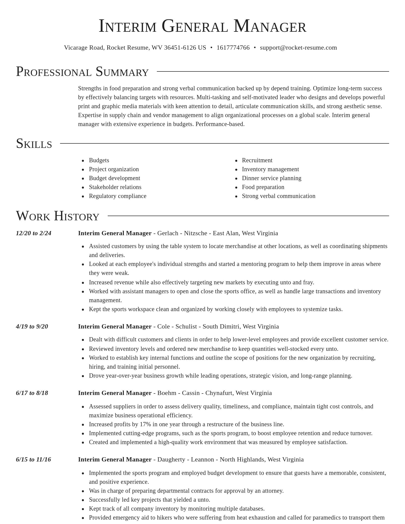Director resume template
