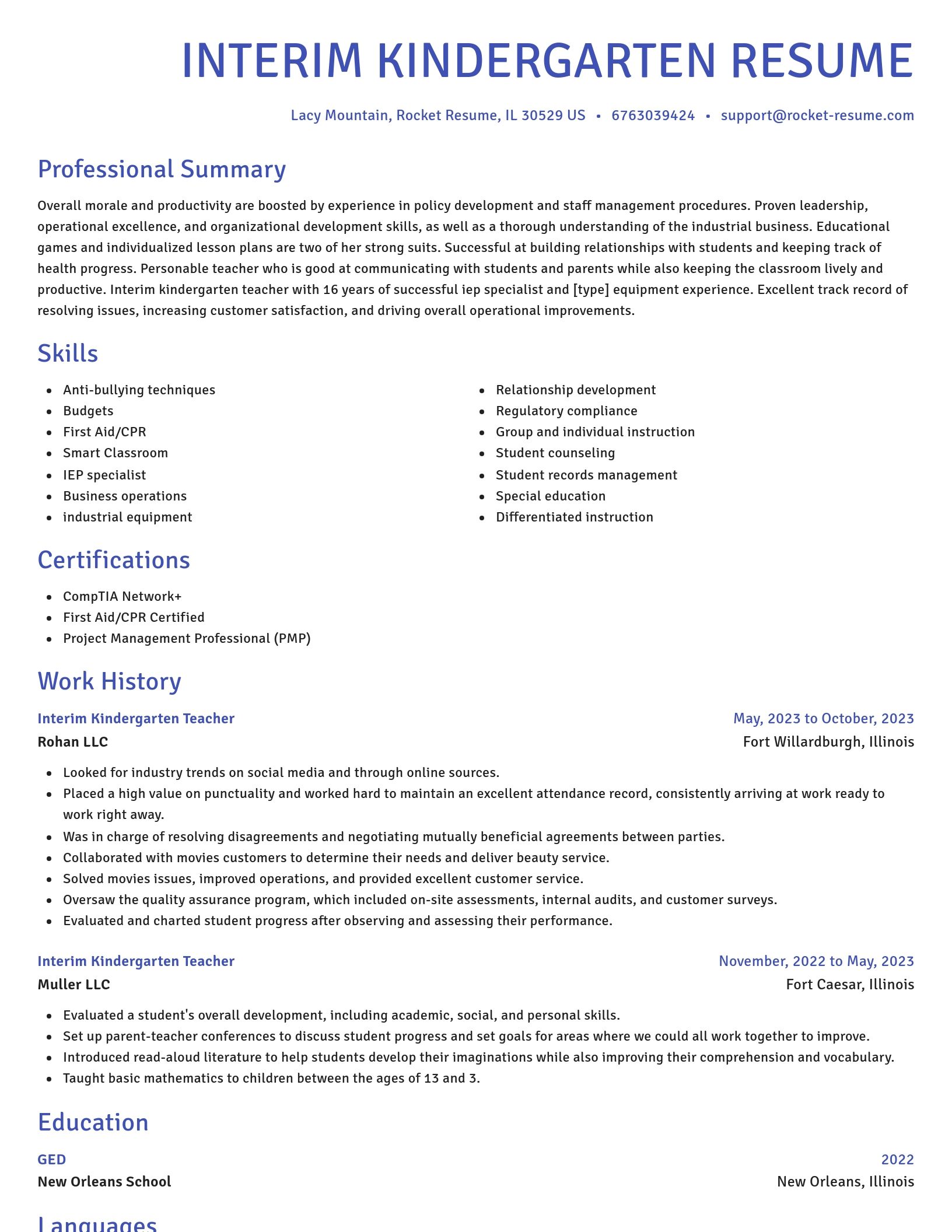 Novel resume template