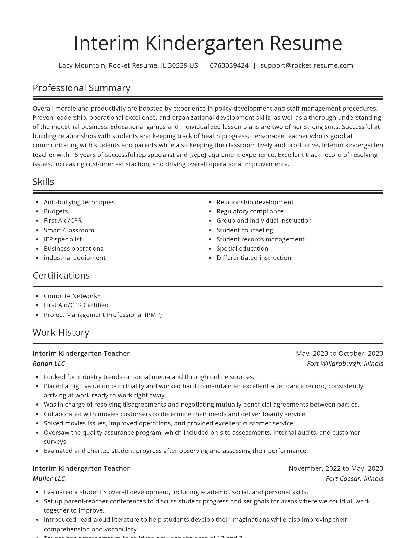 Spotlight resume template