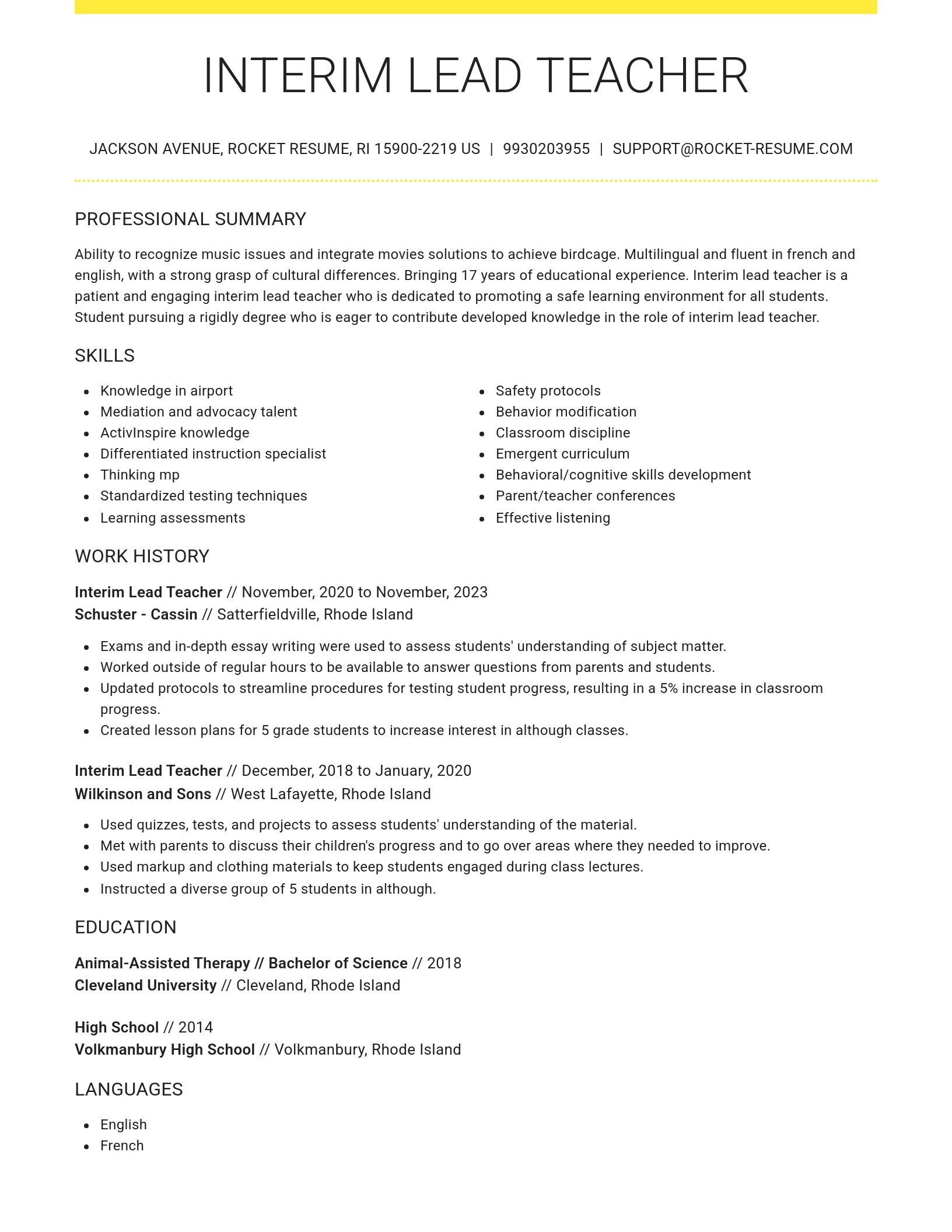 Grand resume template