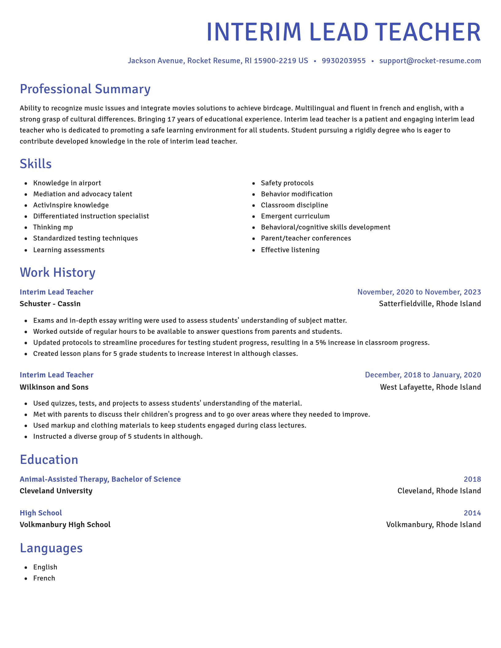 Novel resume template