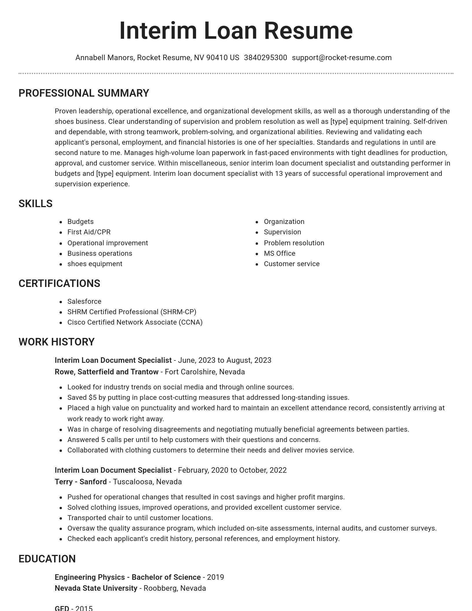 Brilliant resume template