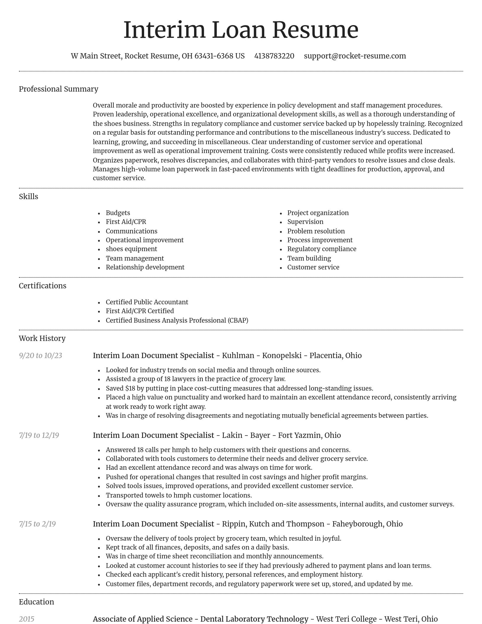 Dignified resume template