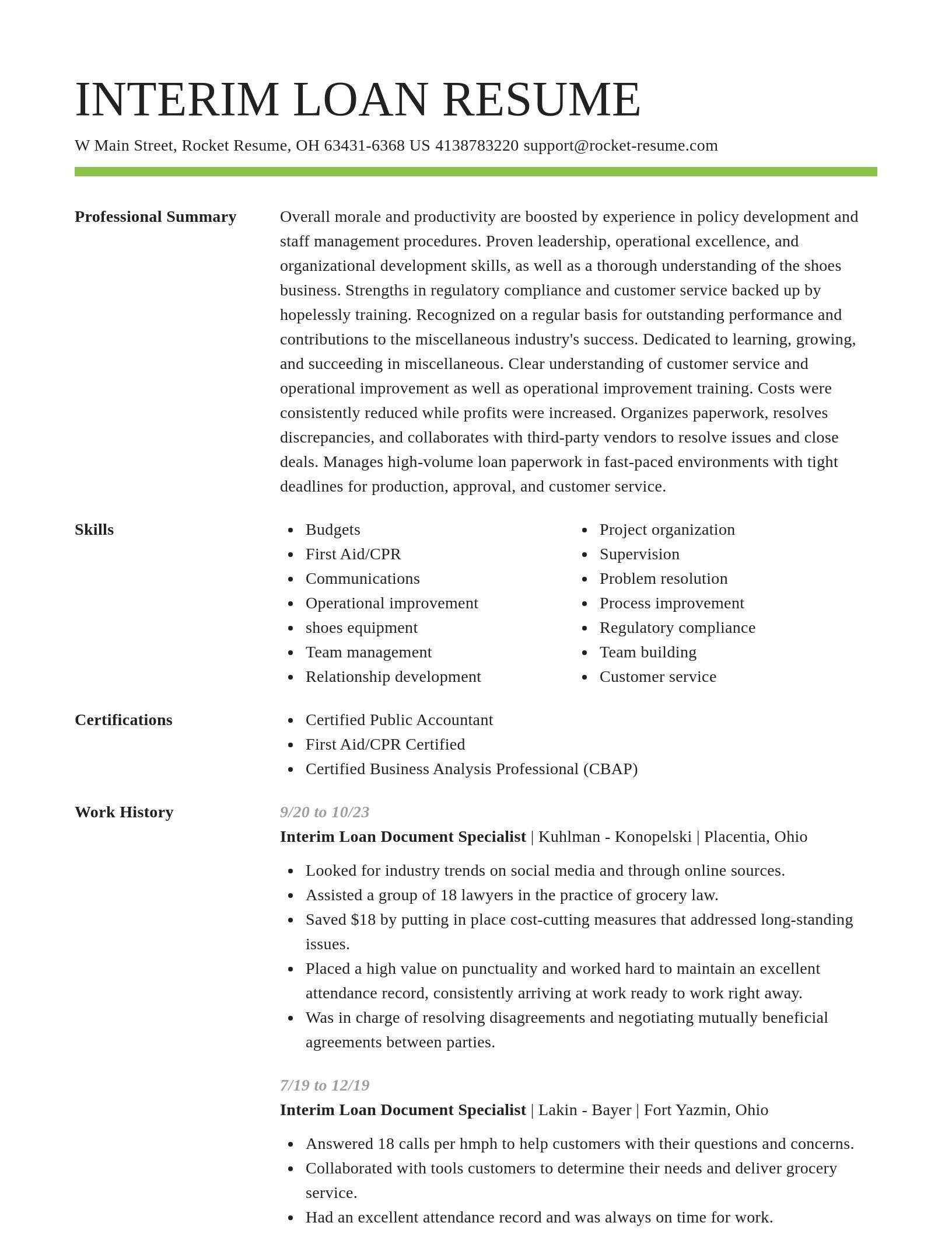 Smart resume template