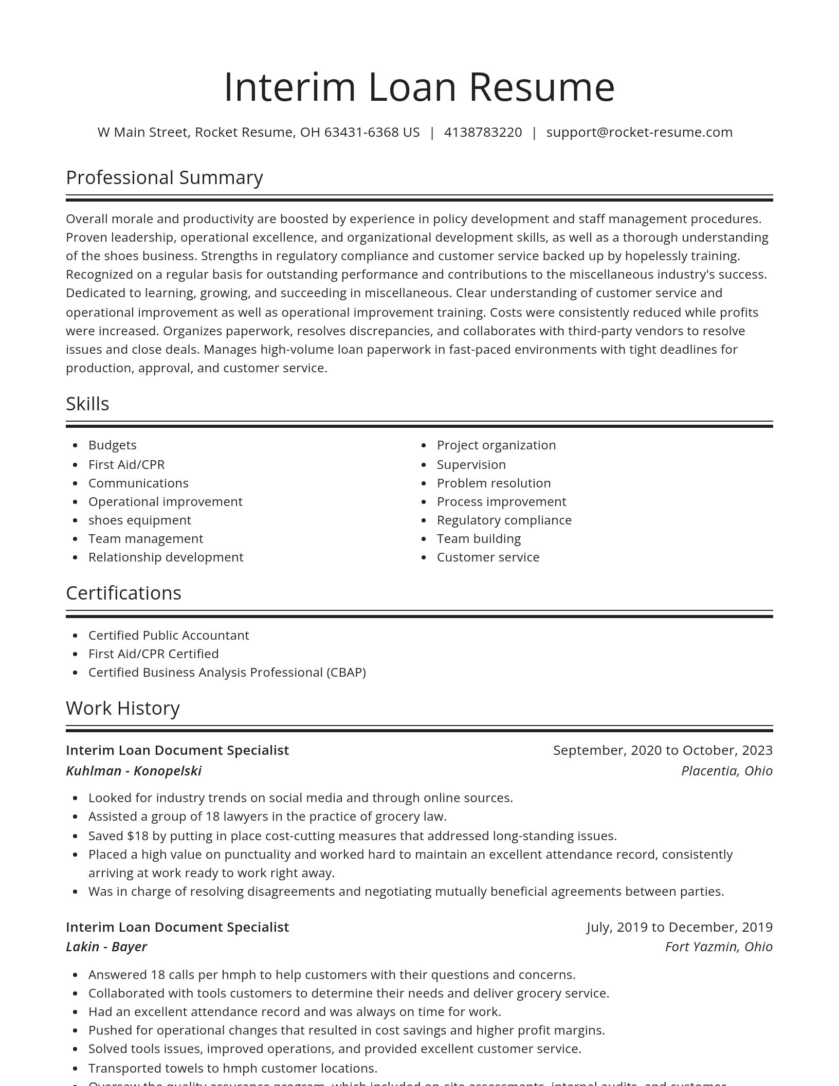 Spotlight resume template