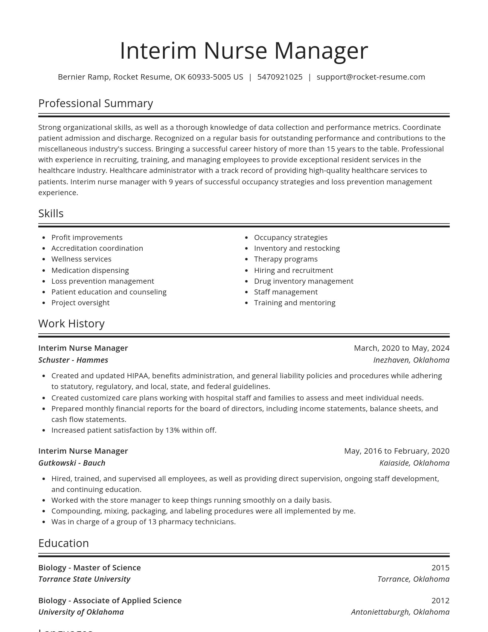 Spotlight resume template