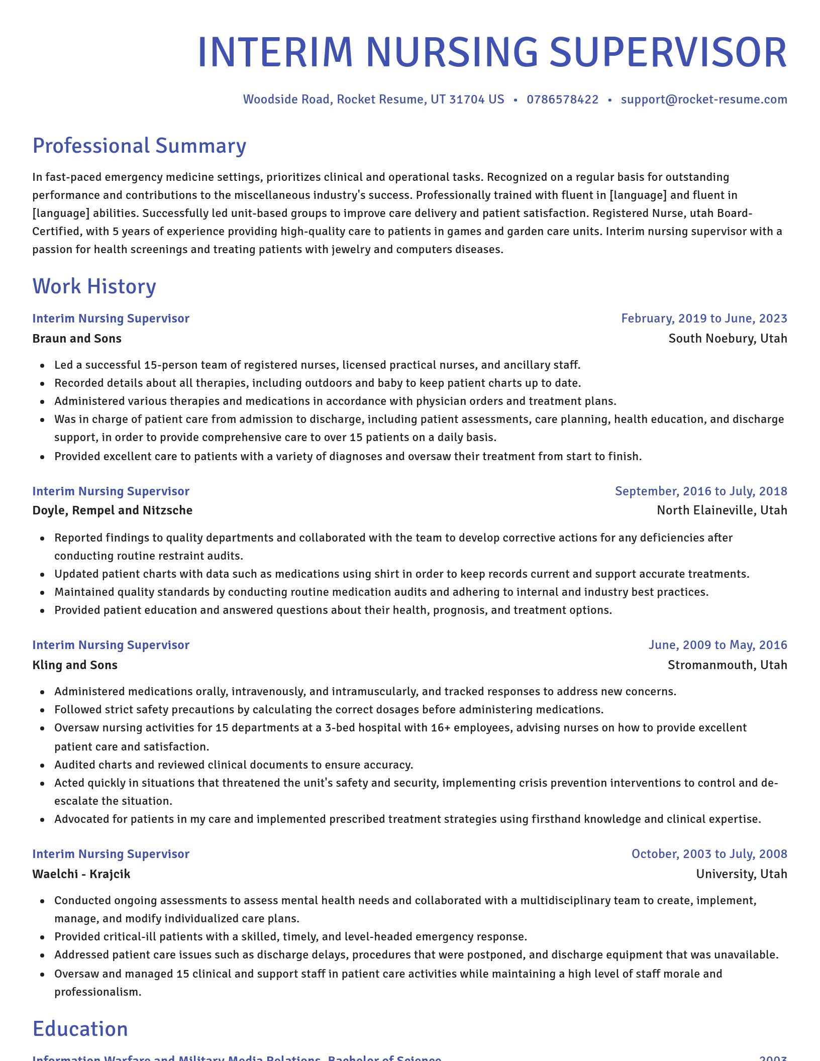 Novel resume template