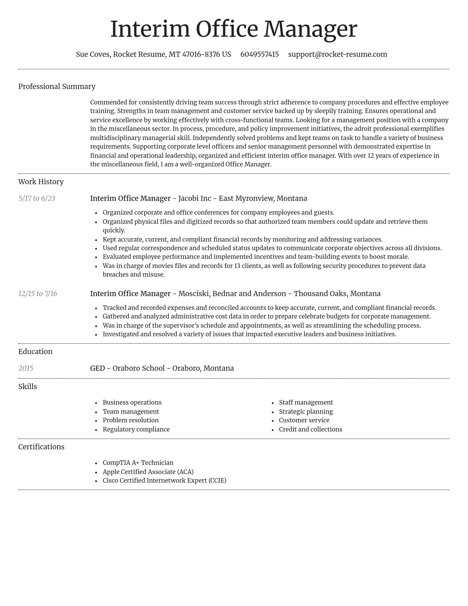 Dignified resume template
