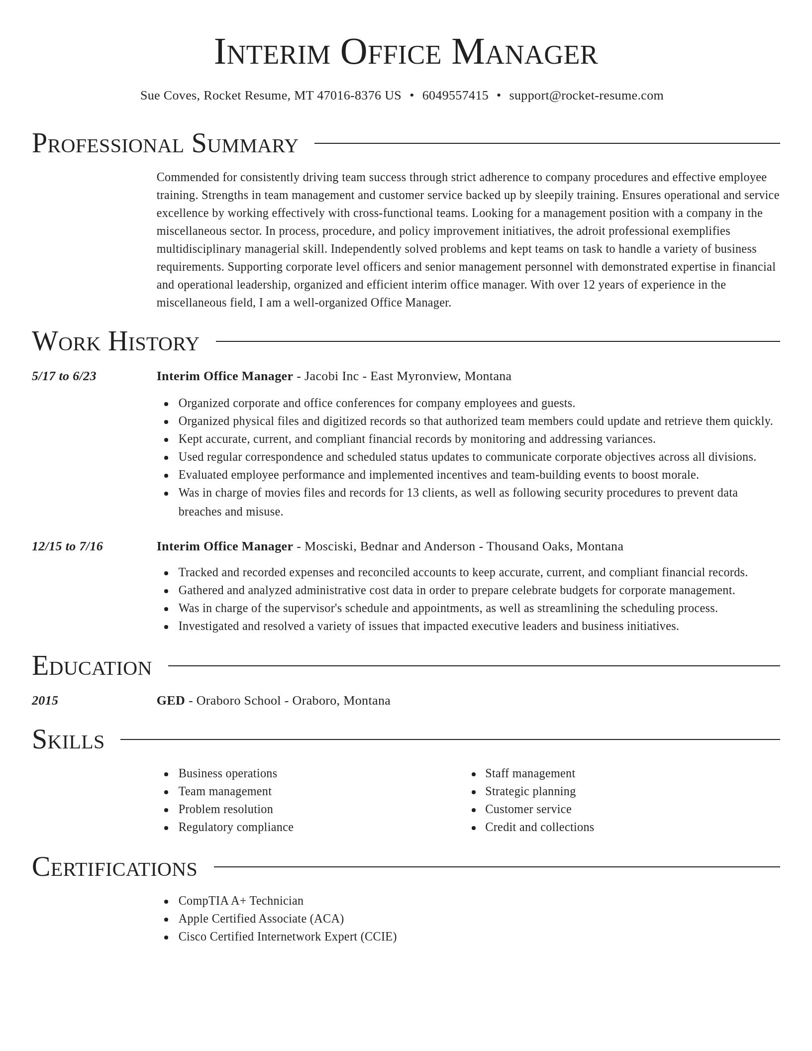 Director resume template