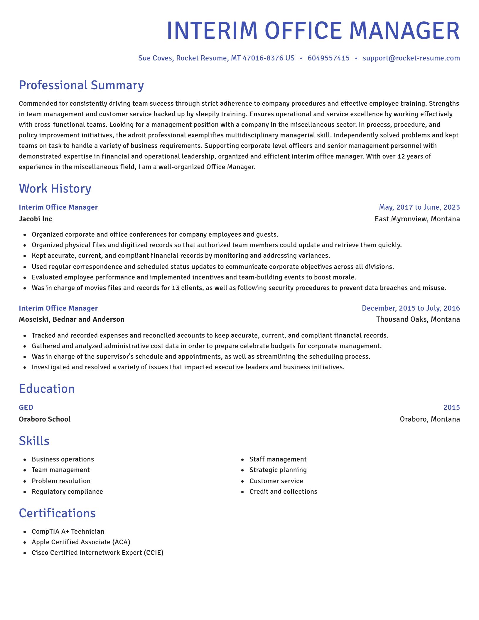 Novel resume template