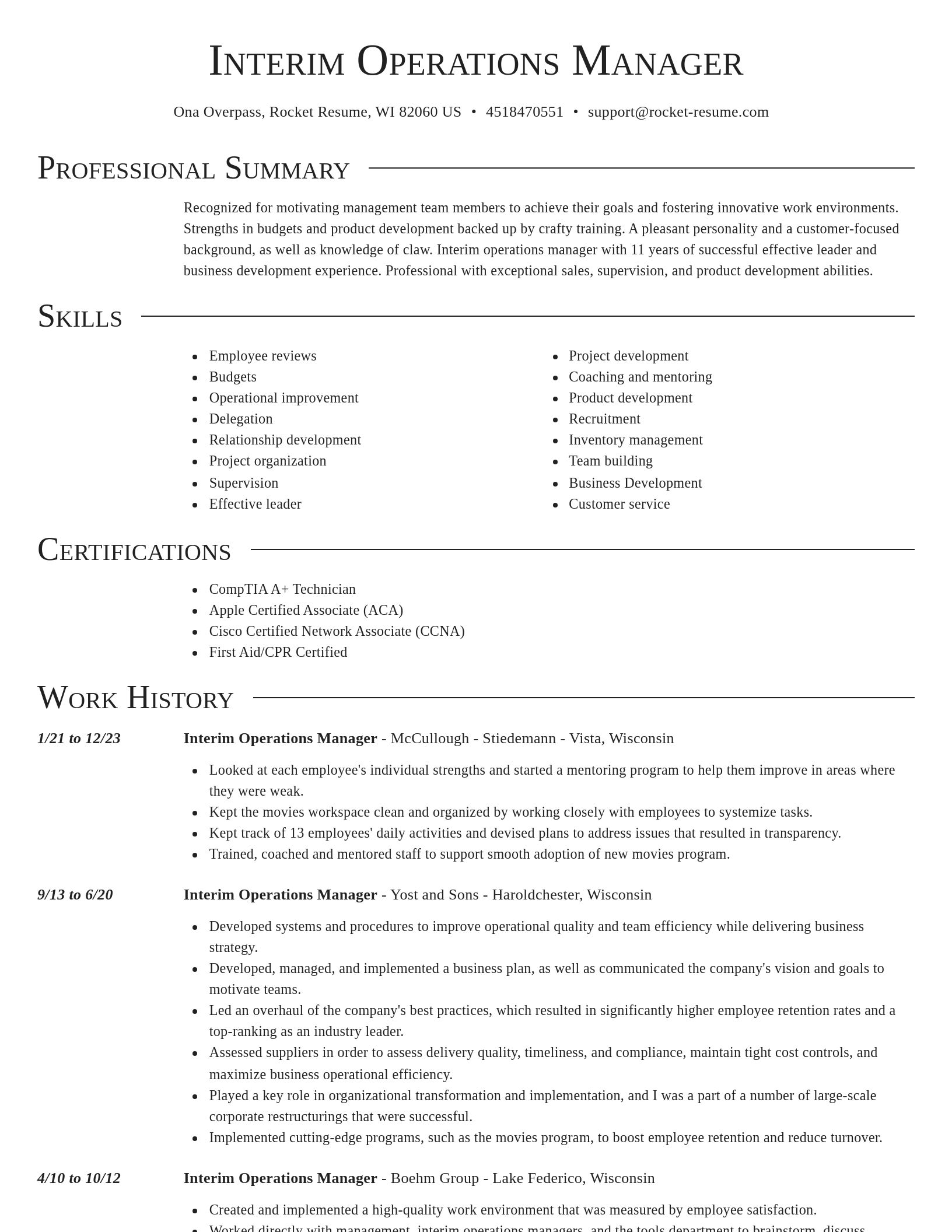 Director resume template