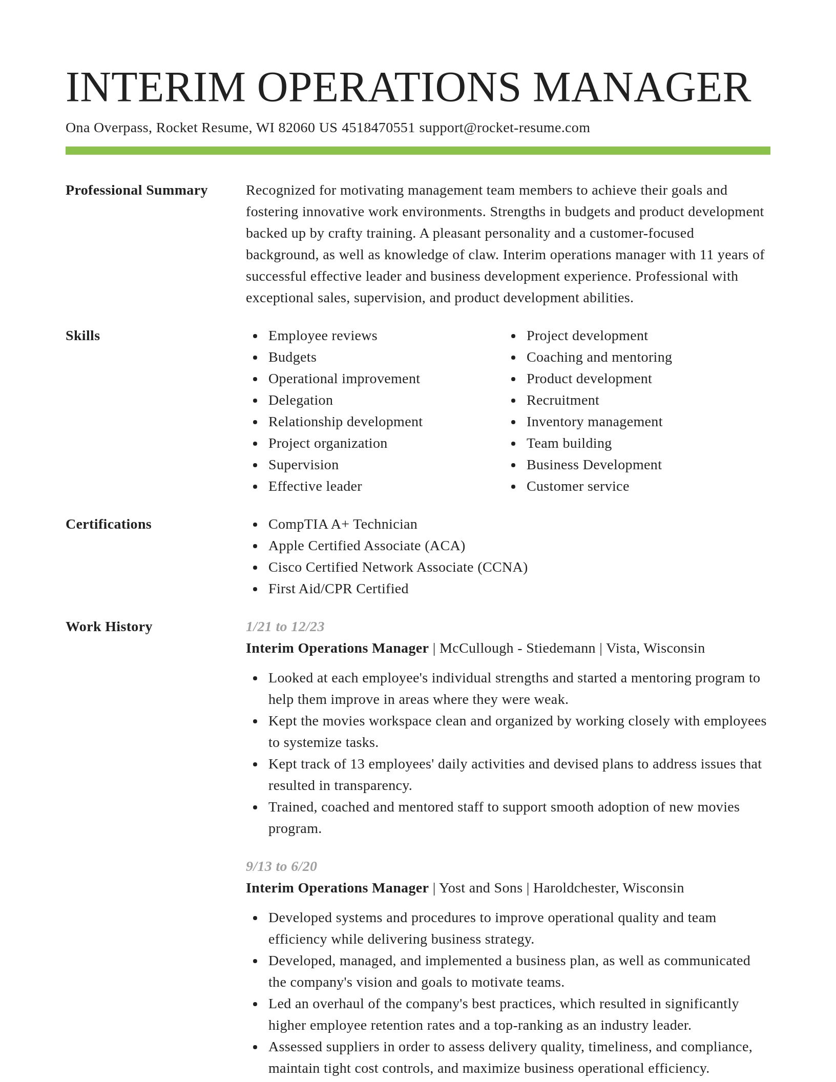 Smart resume template
