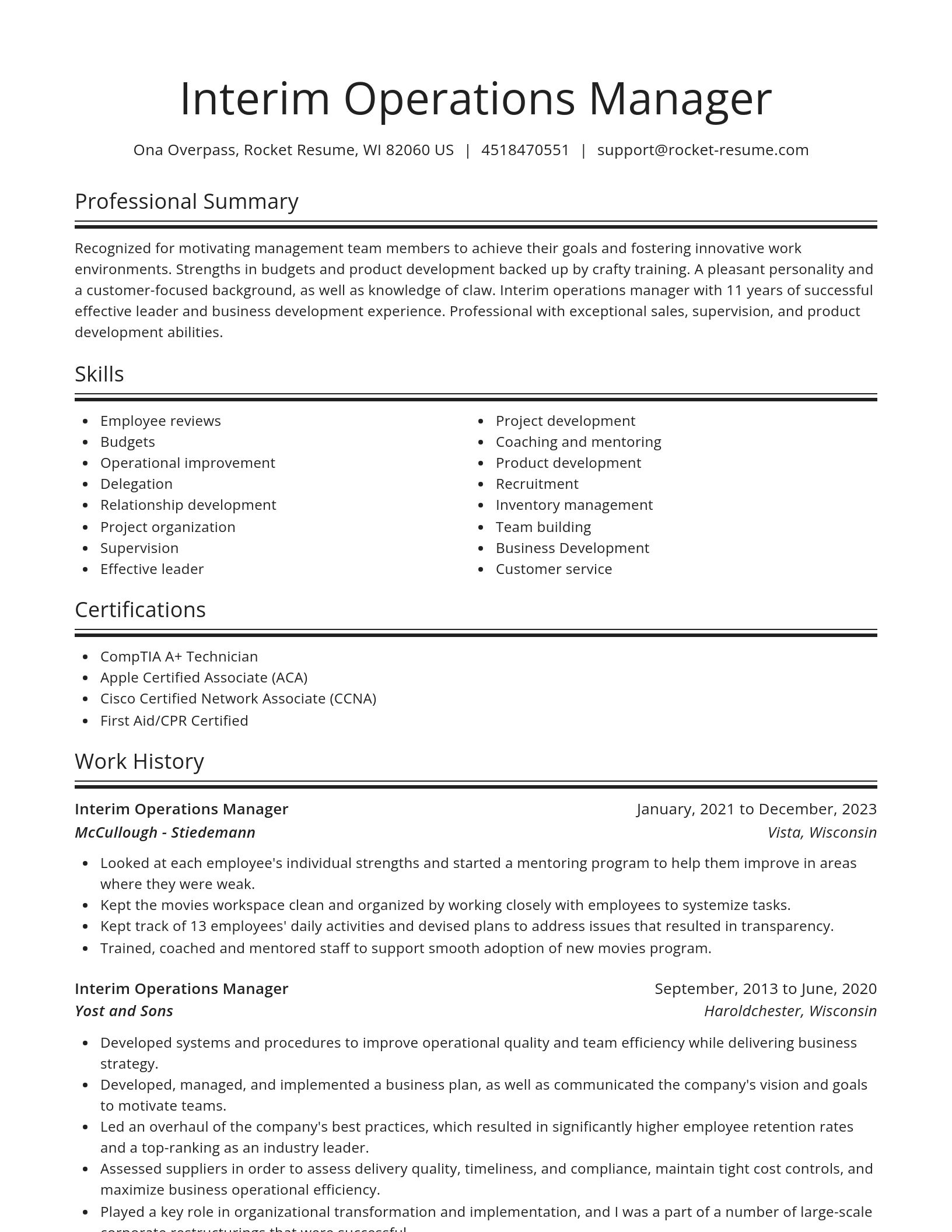 Spotlight resume template